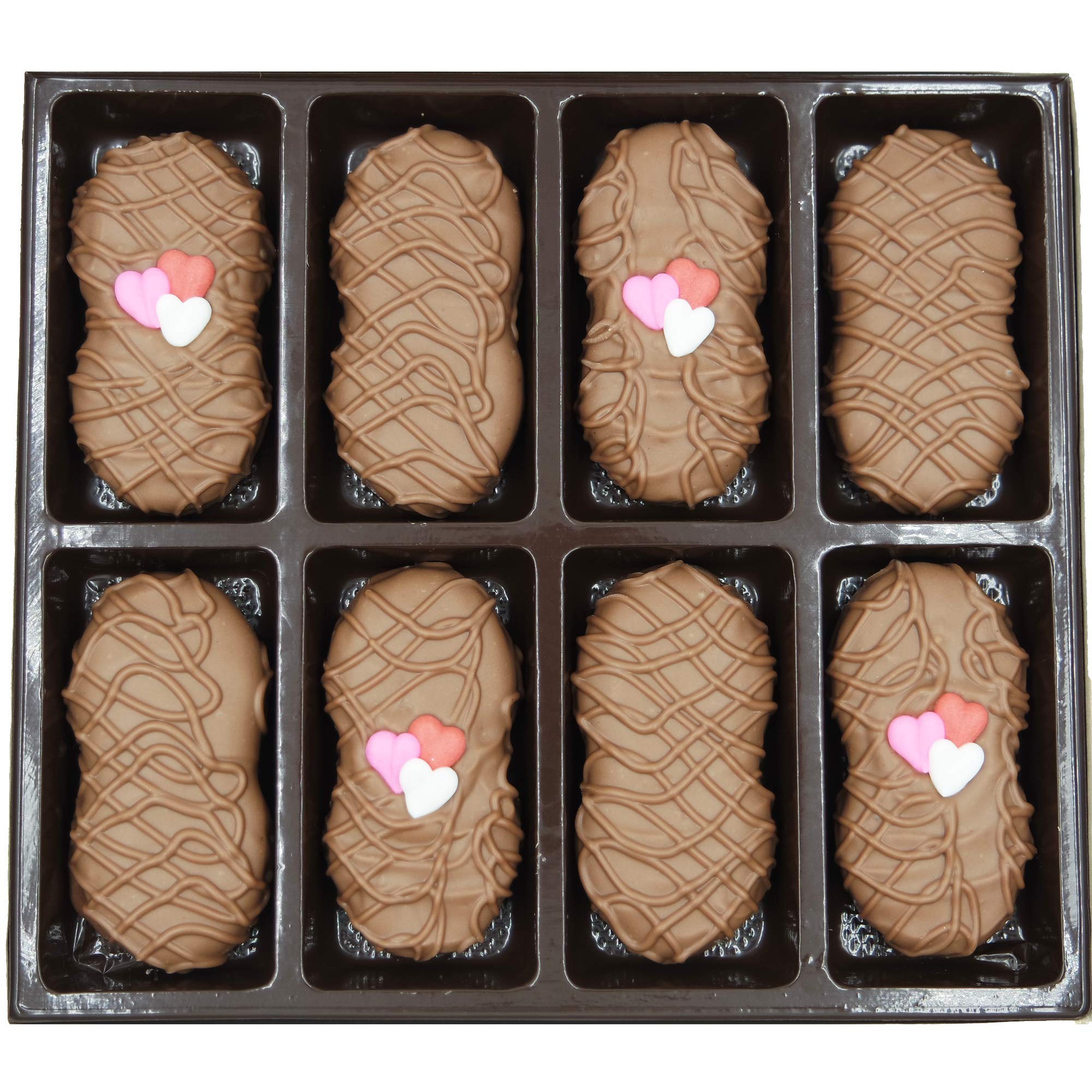 Philadelphia Candies Milk Chocolate Covered Nutter Butter Cookies, Valentine's Day Heart Gift Net Wt 8 oz