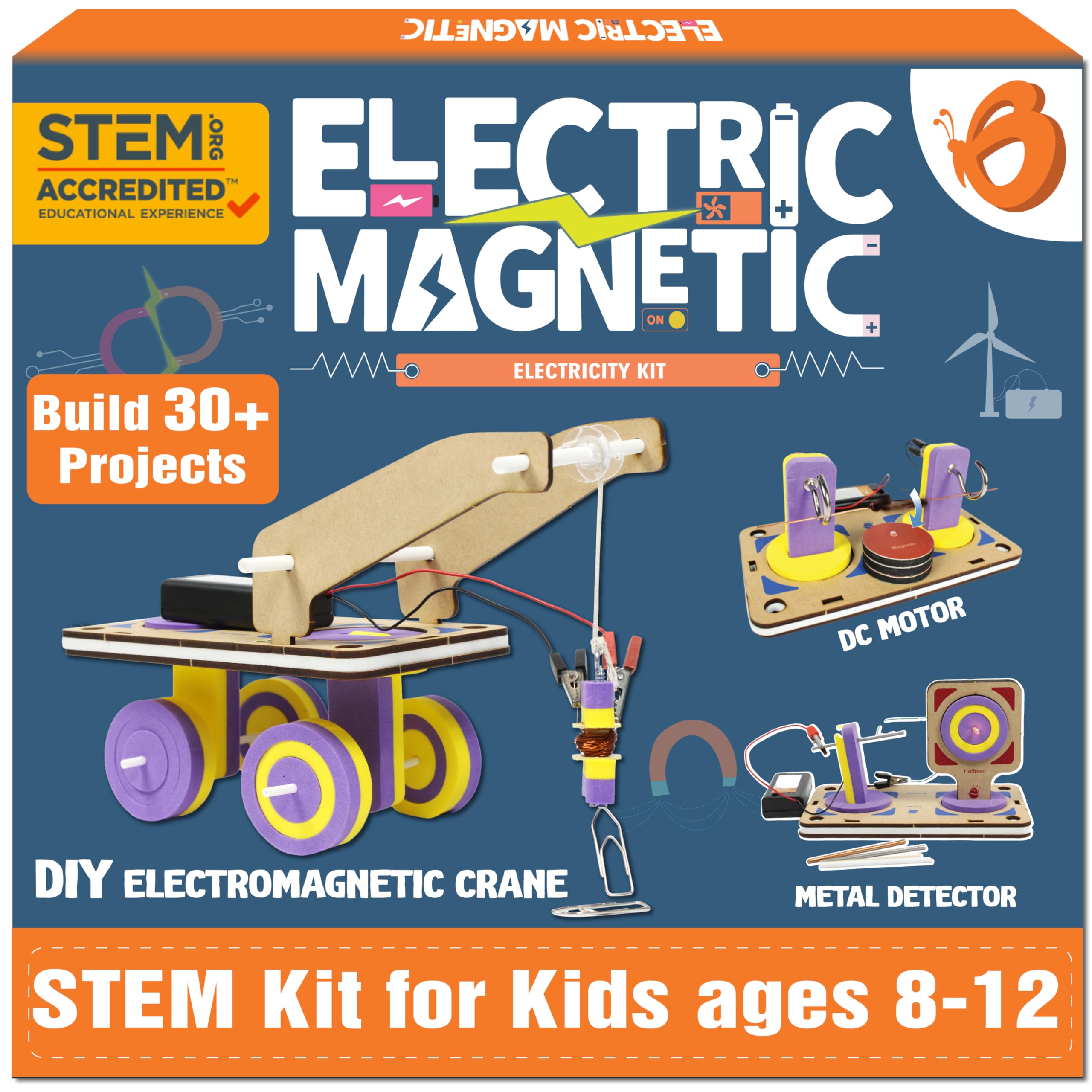 ButterflyEdufields STEM Toy | 30in1 STEM Kits for Kids Age 8-10-12 | Electricity & Magnetism | Science Project Kit for Boys & Girls Aged 8-10-12-14 | Best Educational Birthday Gift