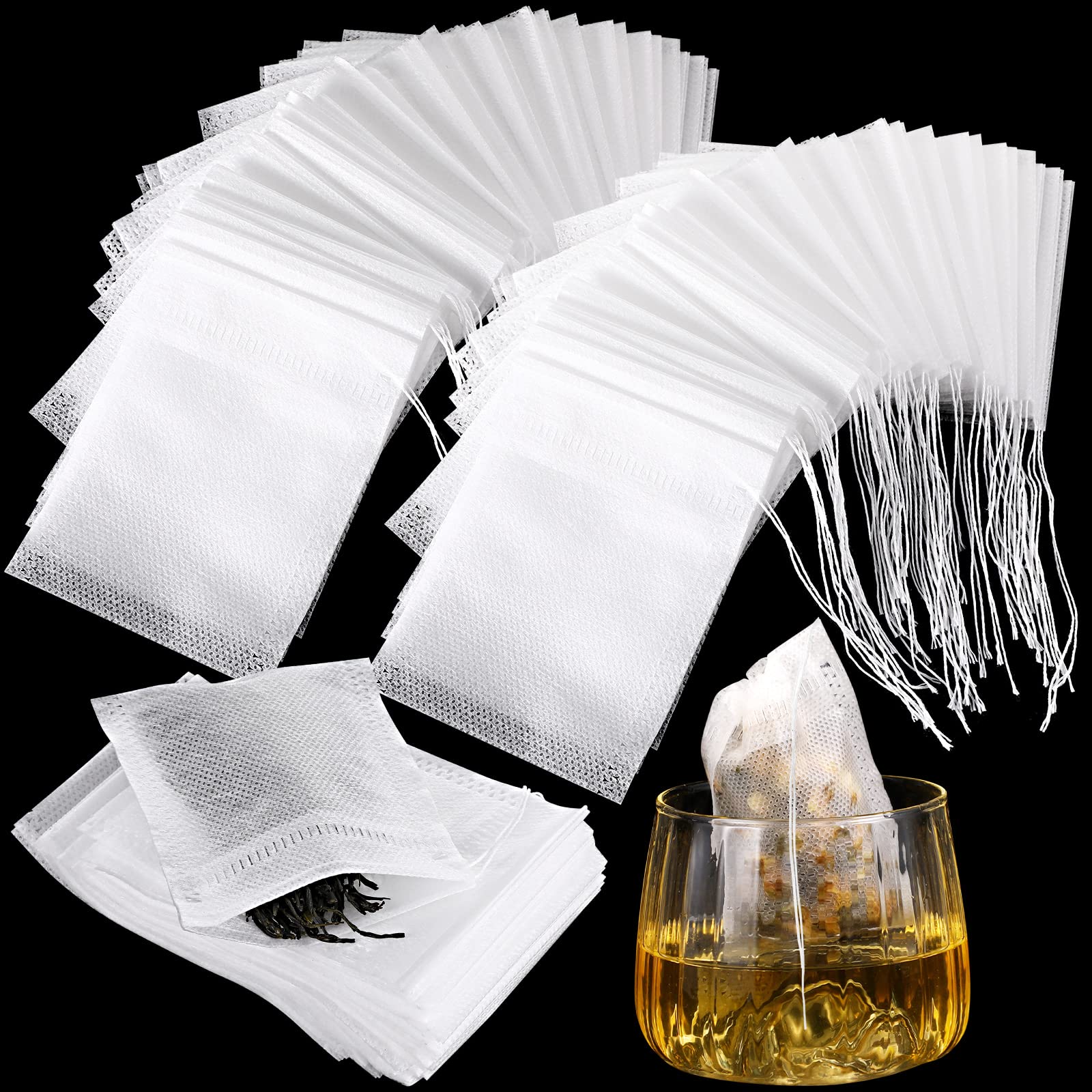 1000 Pcs Disposable Tea Bags for Loose Leaf Tea Drawstring Empty Tea Bags Bulk Tea Filter Bags Tea Sachets Infuser Strainers for Loose Tea Coffee Spice Herbs(2.75 X 3.54 Inch)