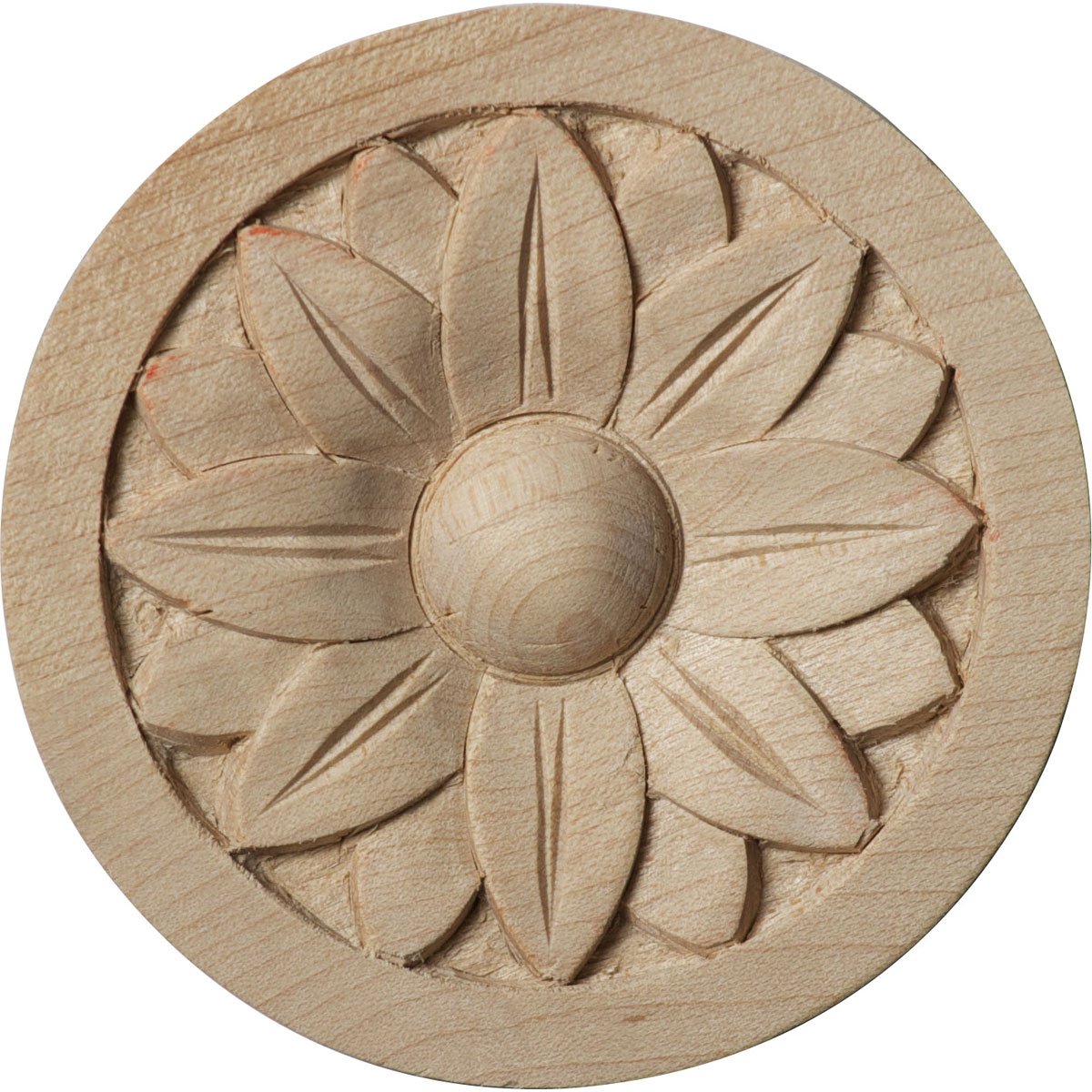 Ekena Millwork ROS02X02BECH Bedford Round Rosette, 2 3/4"W x 2 3/4"H x 1/4"P, Cherry