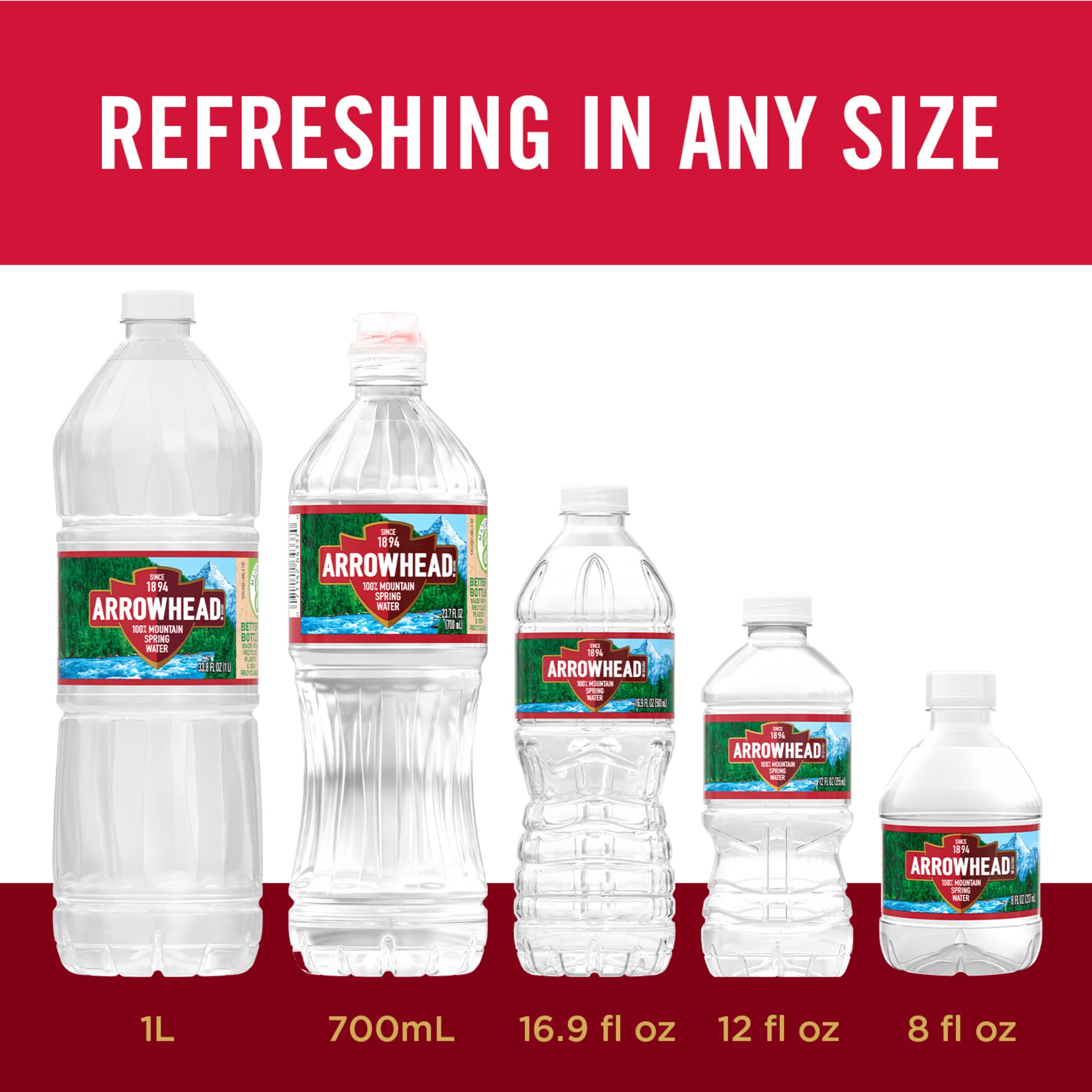 Arrowhead Brand 100% Mountain Spring Water, 2.5-Gallon Plastic Jug