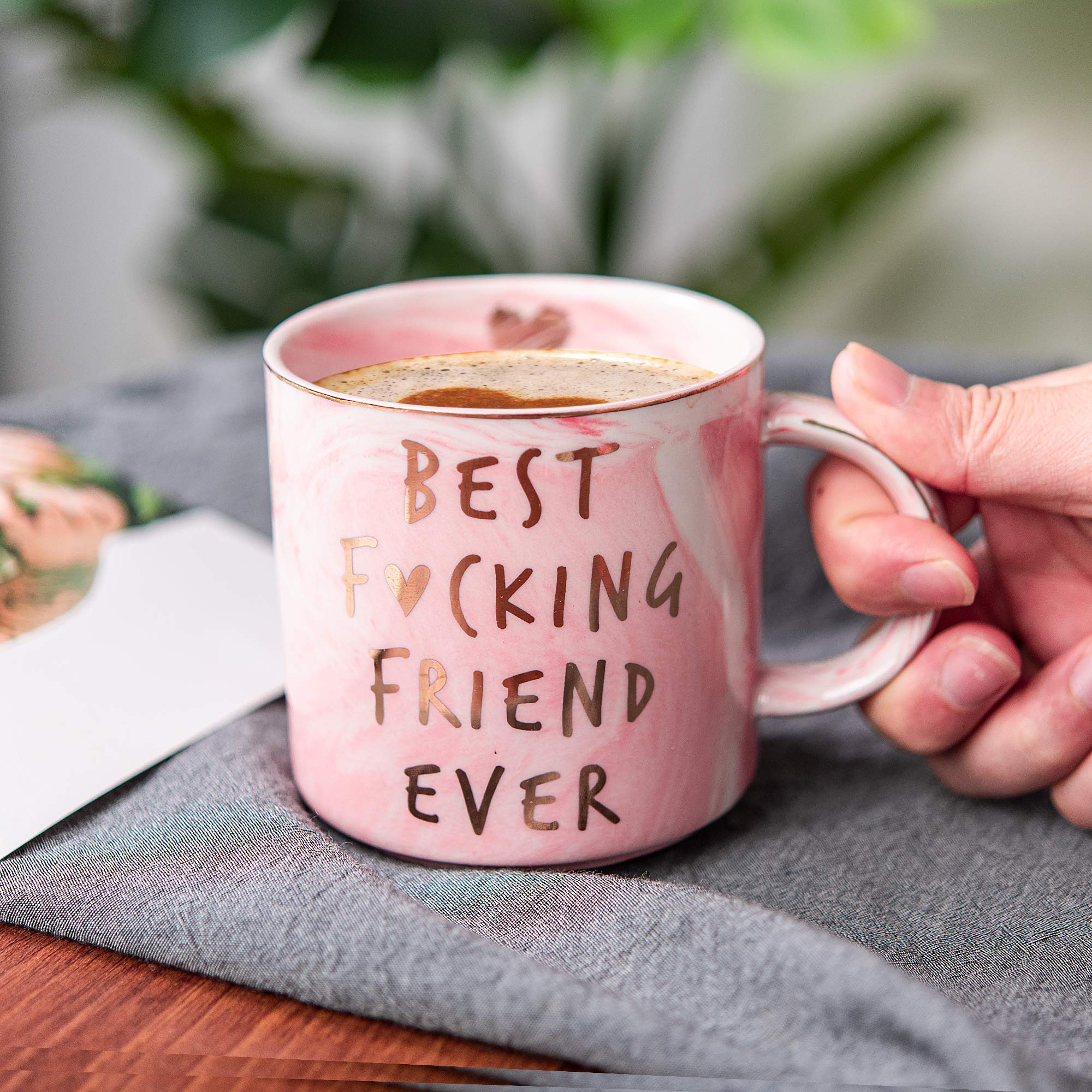 Best Friend Birthday, Christmas Gifts for Women - Best F Friend Ever - Funny Friendship Gifts for Women - Gifts for BFF, Bestfriend, Besties, Sister, Her, Woman - Pink Marble Mug, 11.5oz Coffee Cup