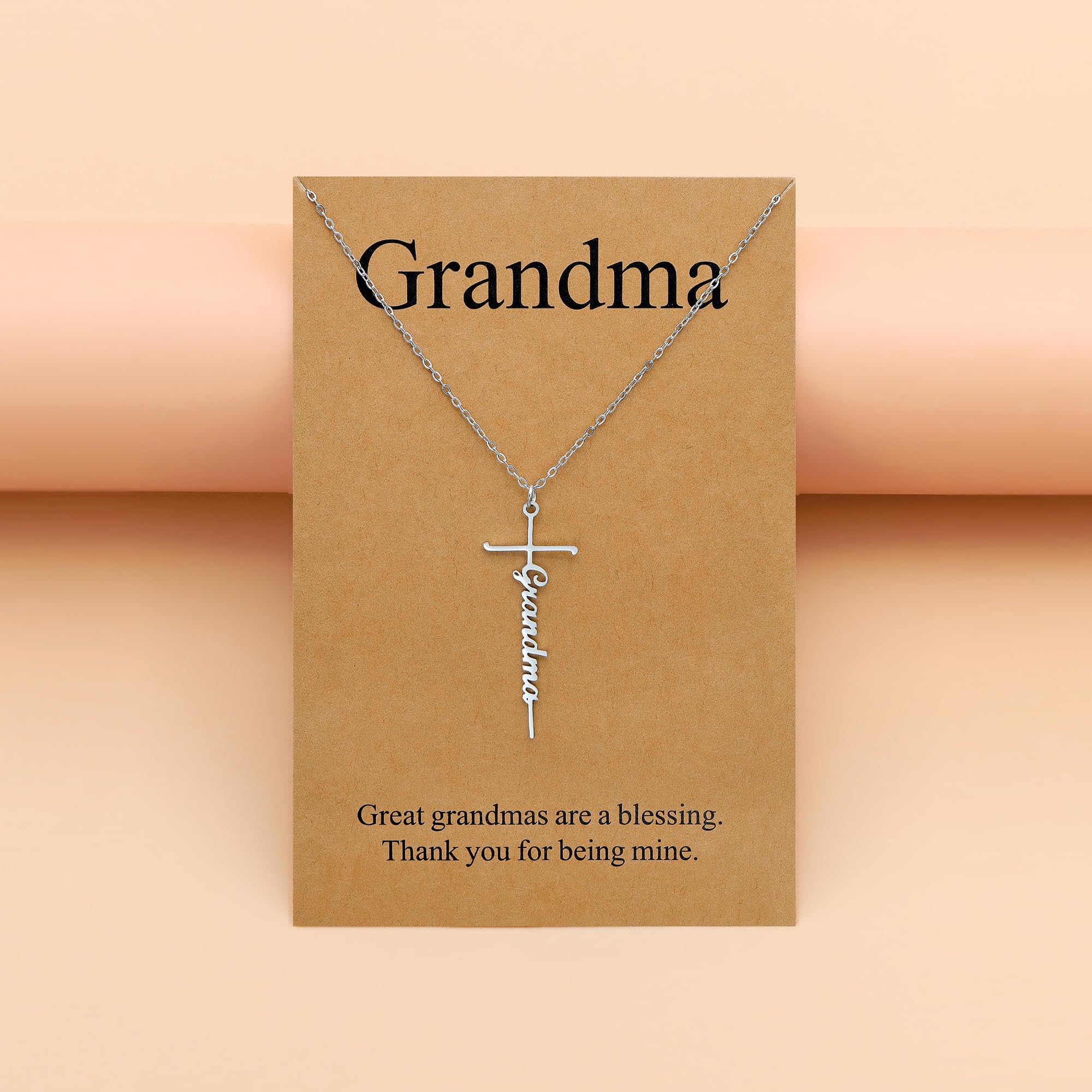 Lcherry Grandma Gifts for Women Grandma Cross Pendants Necklace Grandma Birthday Gifts Mother's Day Gifts for Women