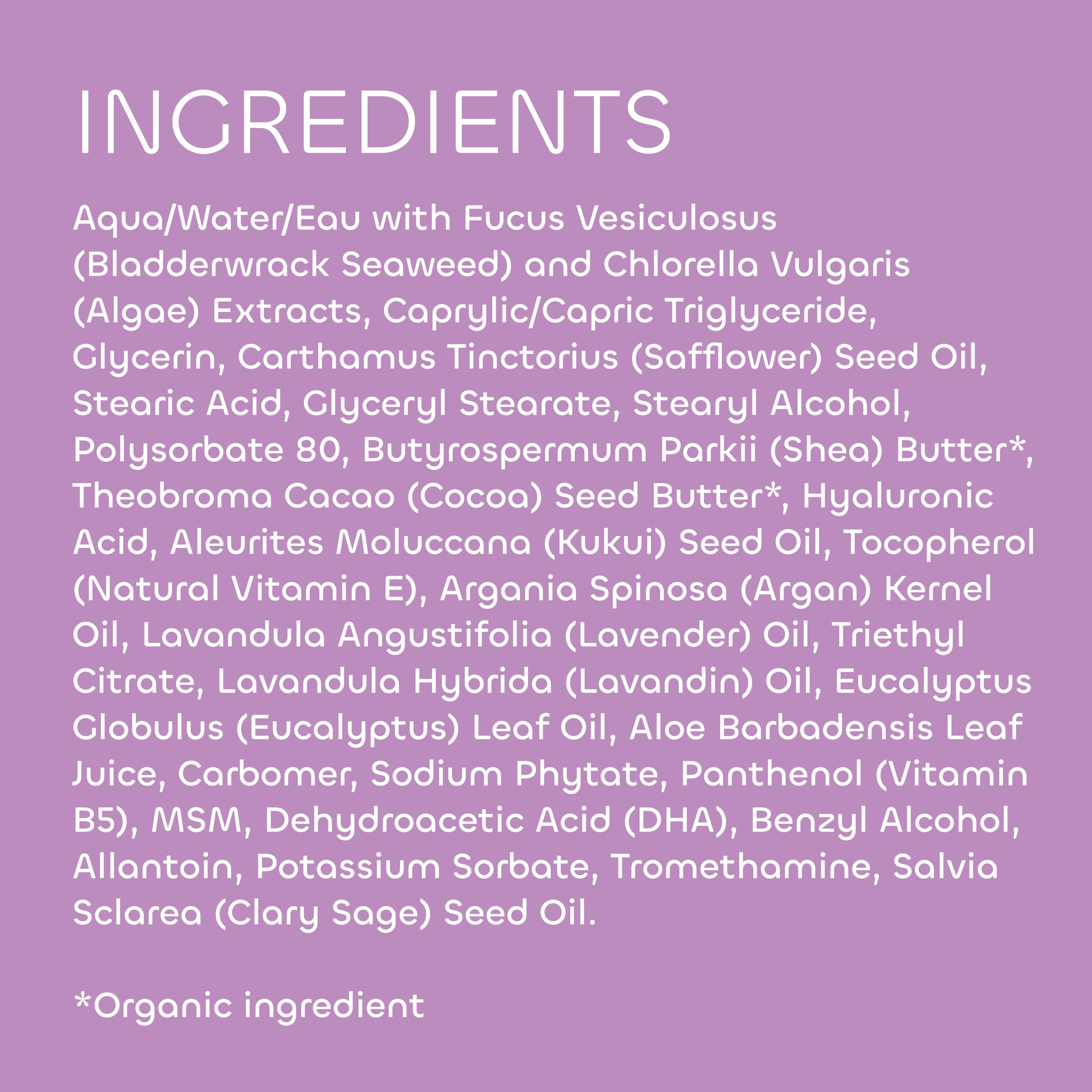 Seaweed Bath Co. Hydrate Body Cream, Lavender Scent, 6 Ounce, Nourishing Hand & Body Lotion Moisturizer for Dry Skin, with Sustainably Harvested Seaweed, Kukui Oil, Hyaluronic Acid, Shea Butter