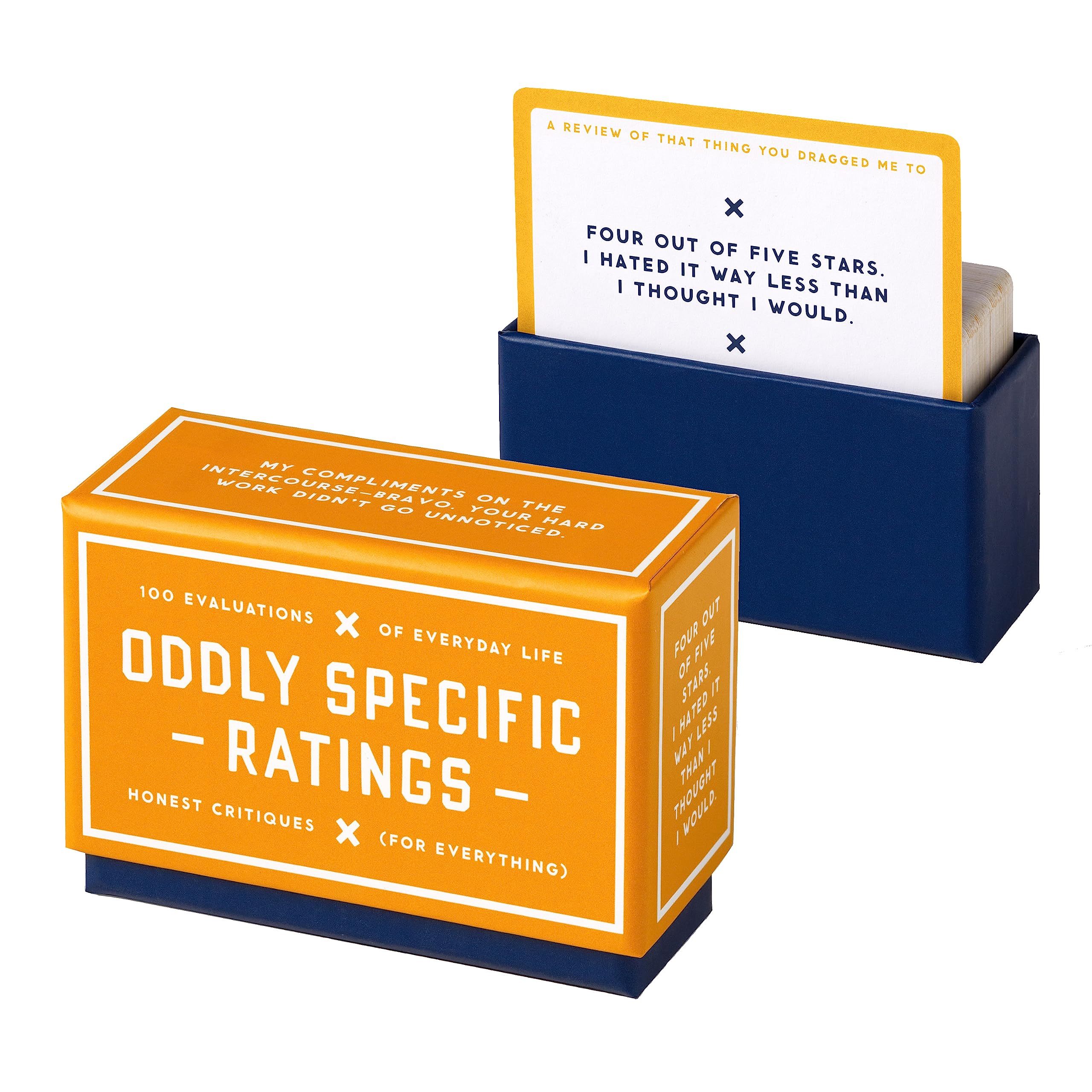 Brass Monkey Oddly Specific Ratings – 100 Double Sided Cards Featuring Unique Reviews And Space To Give A Star Rating