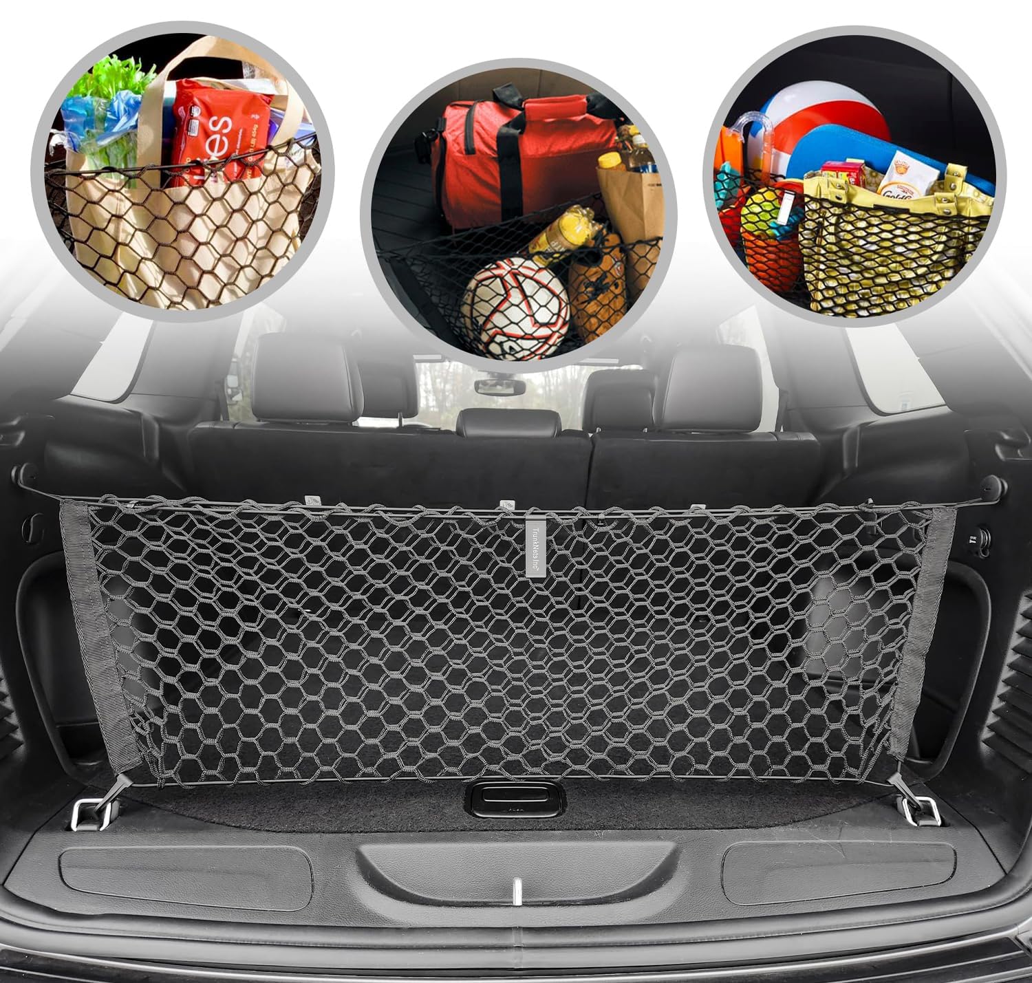 Envelope Style Trunk Mesh Cargo Net - for Jeep Grand Cherokee 2011-2025 Car Accessories - Premium Trunk Organizers and Storage - SUV Truck Cargo Nets - Vehicle Carrier Organizer for Cherokee WK