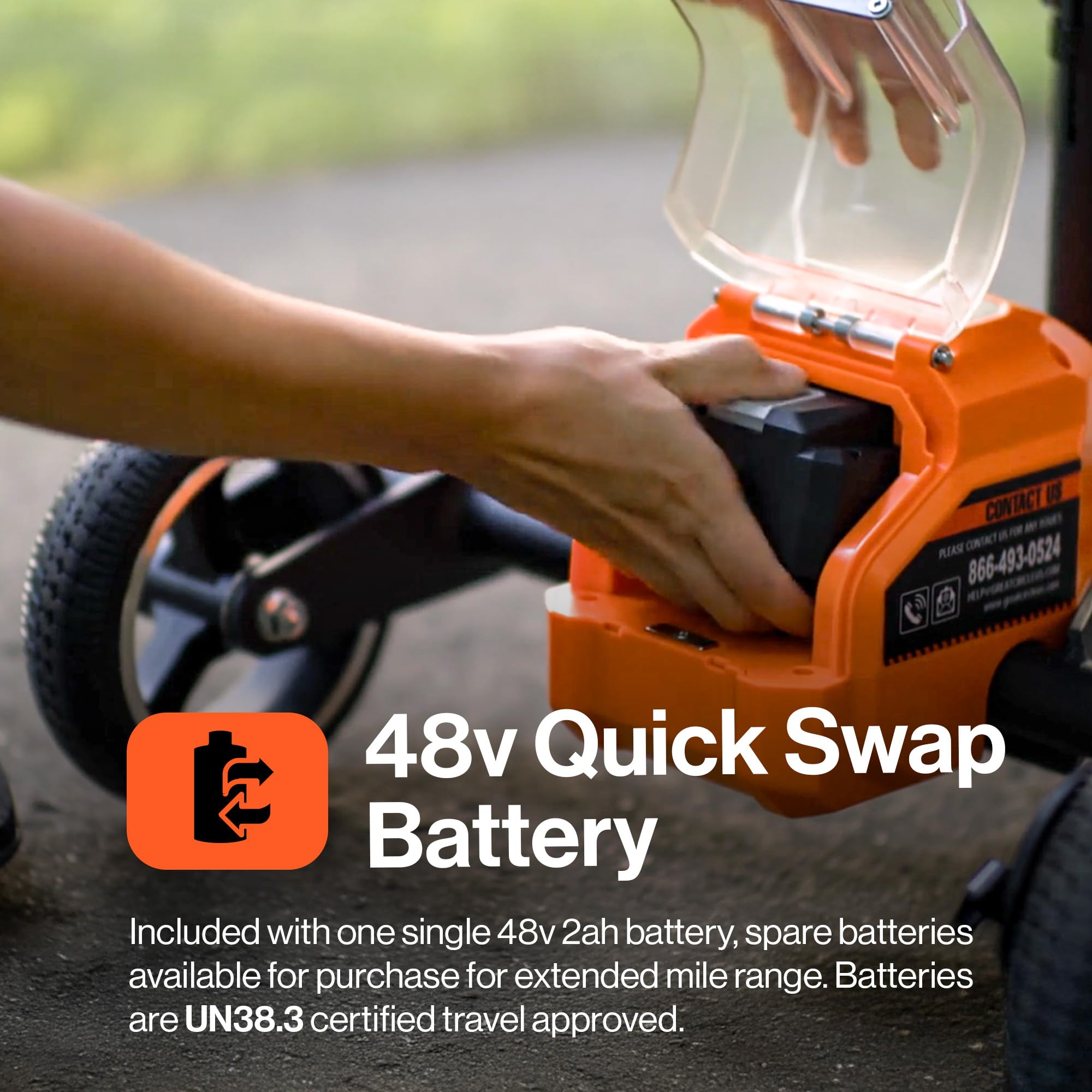 SuperHandy Passport Mobility Scooter for Adults - Foldable, 3 Wheel, Airline Travel Friendly - 6.5 Mile Range, 48V 2Ah Li-Ion Swappable Battery System (1 Li-Ion Battery)