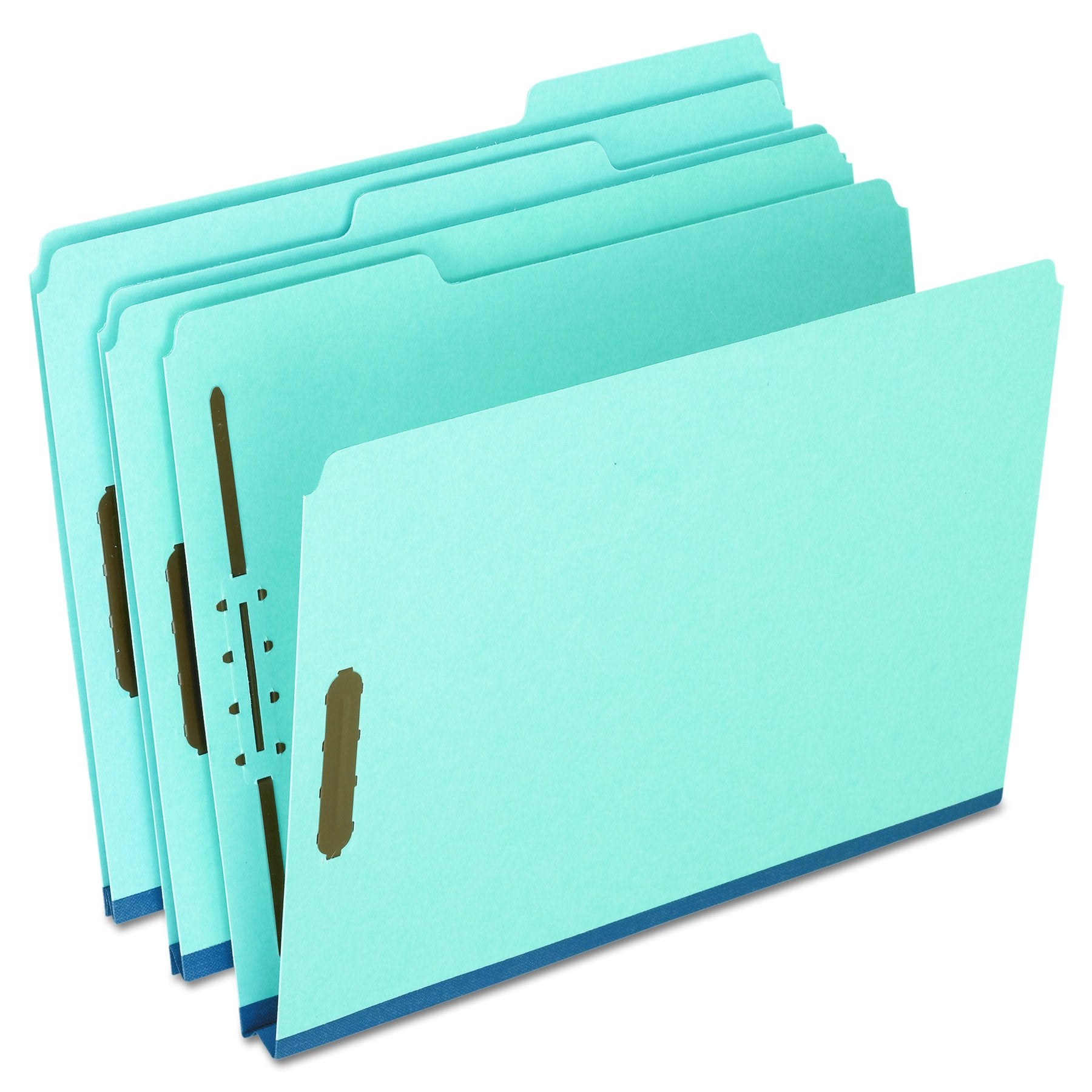 Pendaflex FP213 Pressboard Folders, 2 Fasteners, 1" Expansion, 1/3 Tab, Letter, Blue (Box of 25)