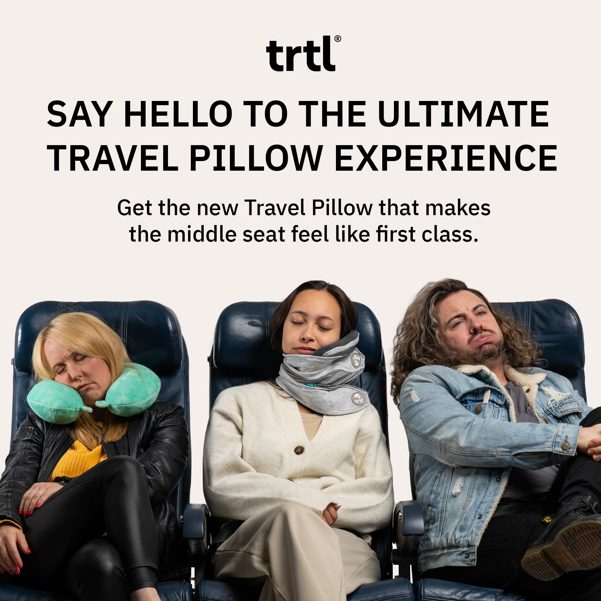 trtl Pillow Plus - Adjustable Neck Pillow for Traveling - Plane Pillow with Foam Padding for Head and Neck Support - Machine Washable - Waterproof Carry Bag - Charcoal