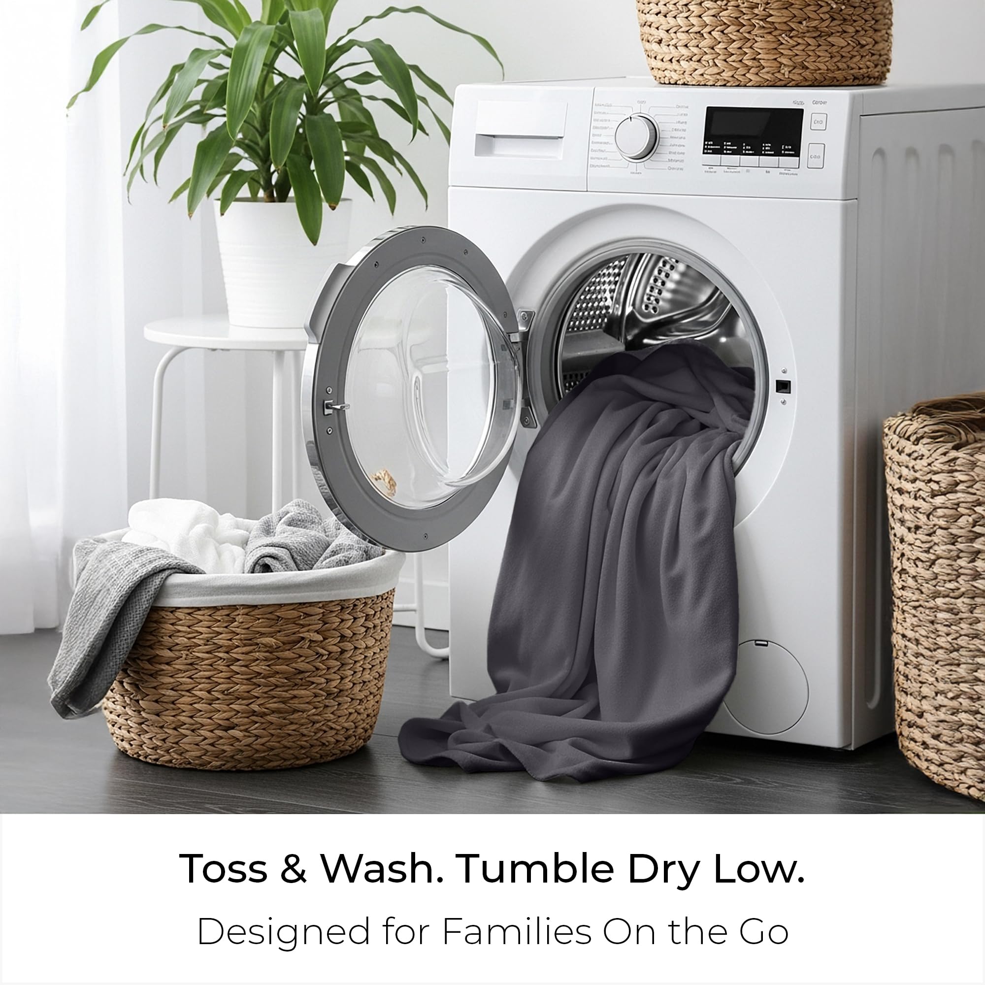 Mellanni Cotton Flannel Sheet Set - Double Brushed for Added Softness & Comfort - Deep Pocket Fitted Sheet up to 16" - 4 Piece Set (Queen, Gray)