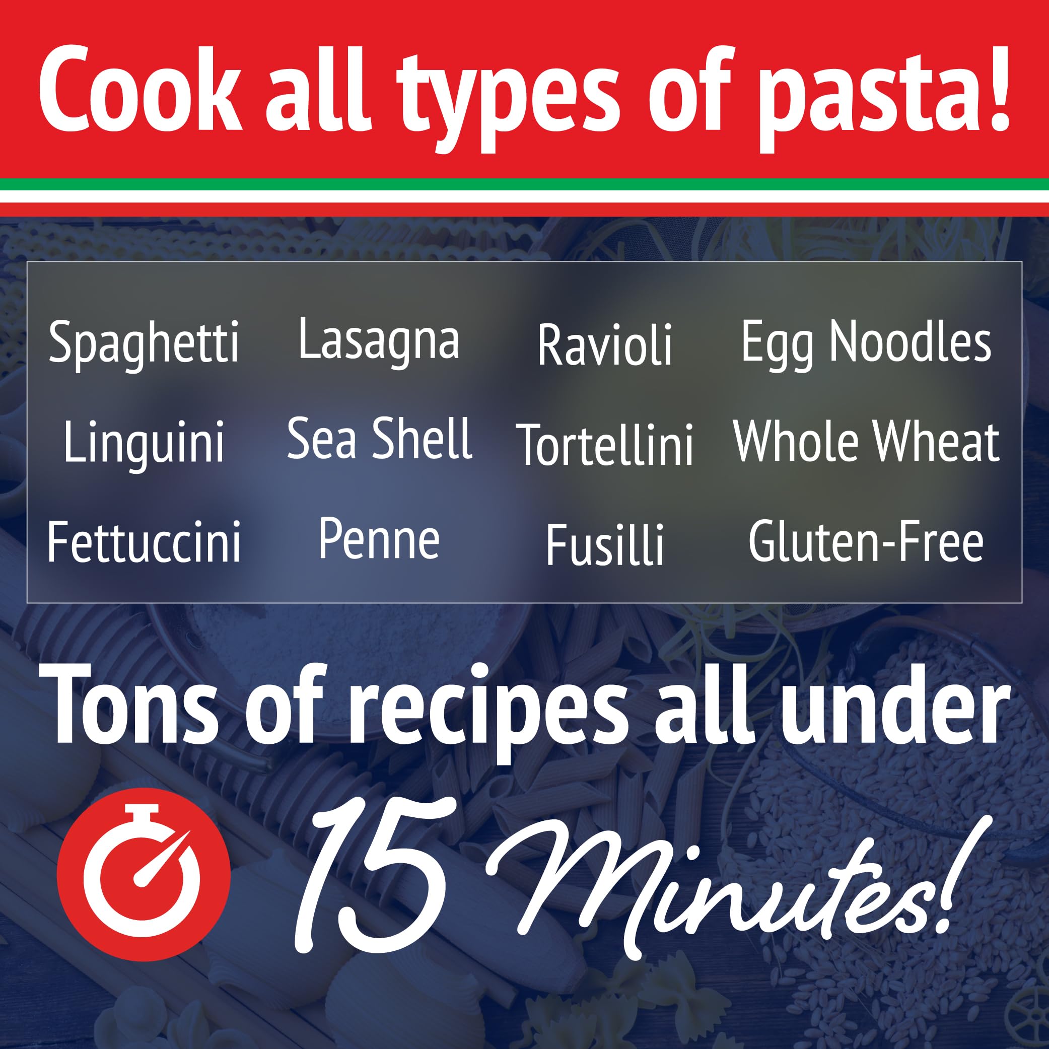Microwave Pasta Cooker, Uncoated- The Original Fasta Pasta (Red)- Quickly Cooks up to 4 Servings- No Mess, Sticking or Waiting For Boil- Perfect Al Dente Pasta Every Time- For Dorms, Small Kitchens, or Offices