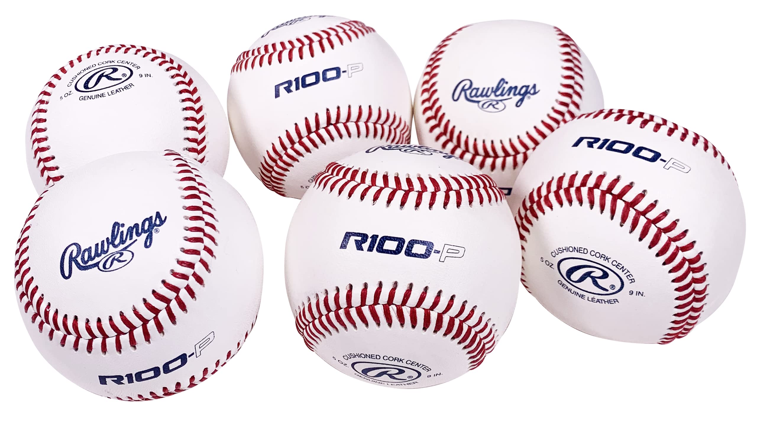 Rawlings | RAISED SEAM Practice Baseballs | R100-P | High School/Youth | 6 Count