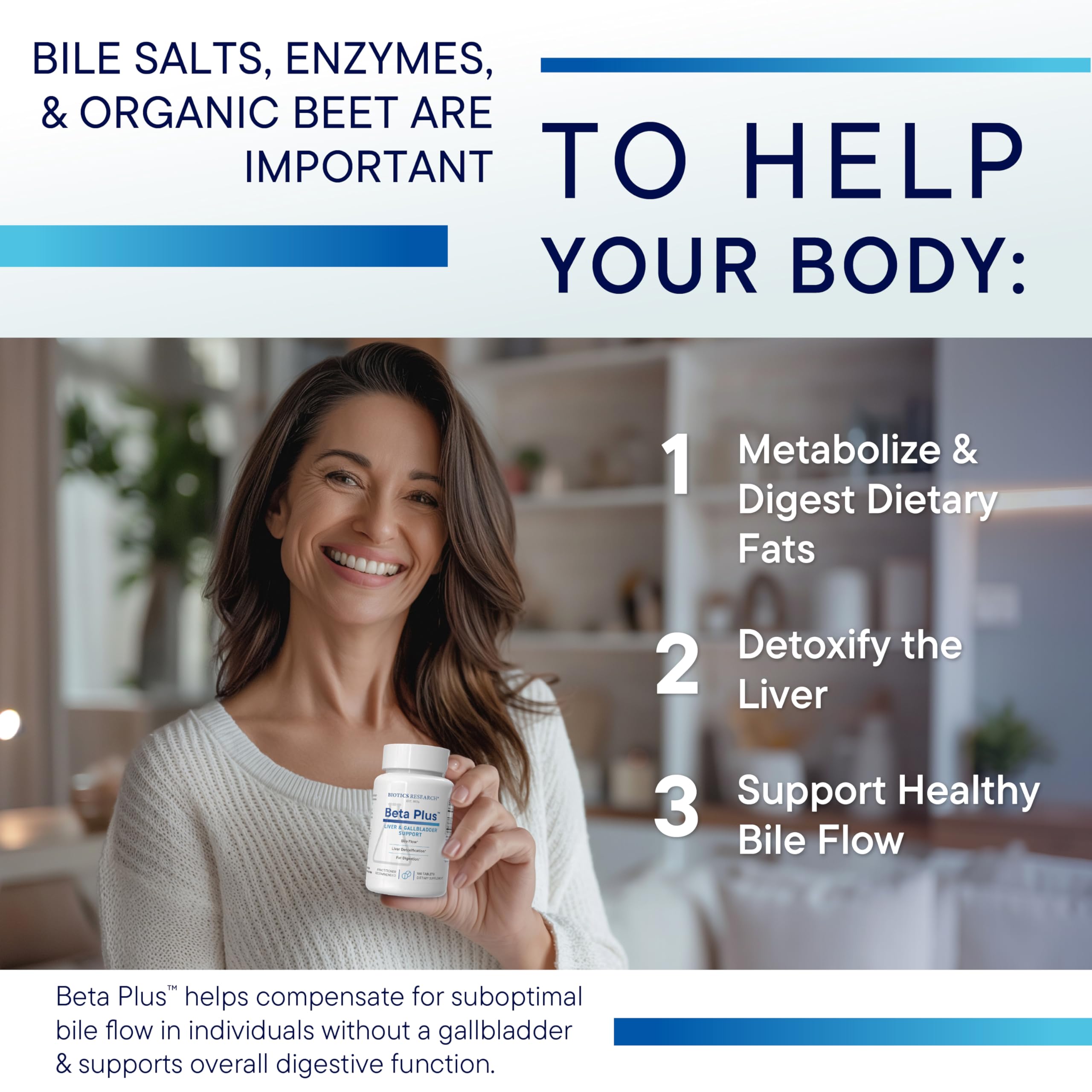 Biotics Research Beta-Plus™ Nutritional Ox Bile Salts Digestive Enzymes Supplement For Bile Production For No Gallbladder-Supports Overall Liver Function, Aids Fat Digestion, Supplies Betaine 180 Tabs