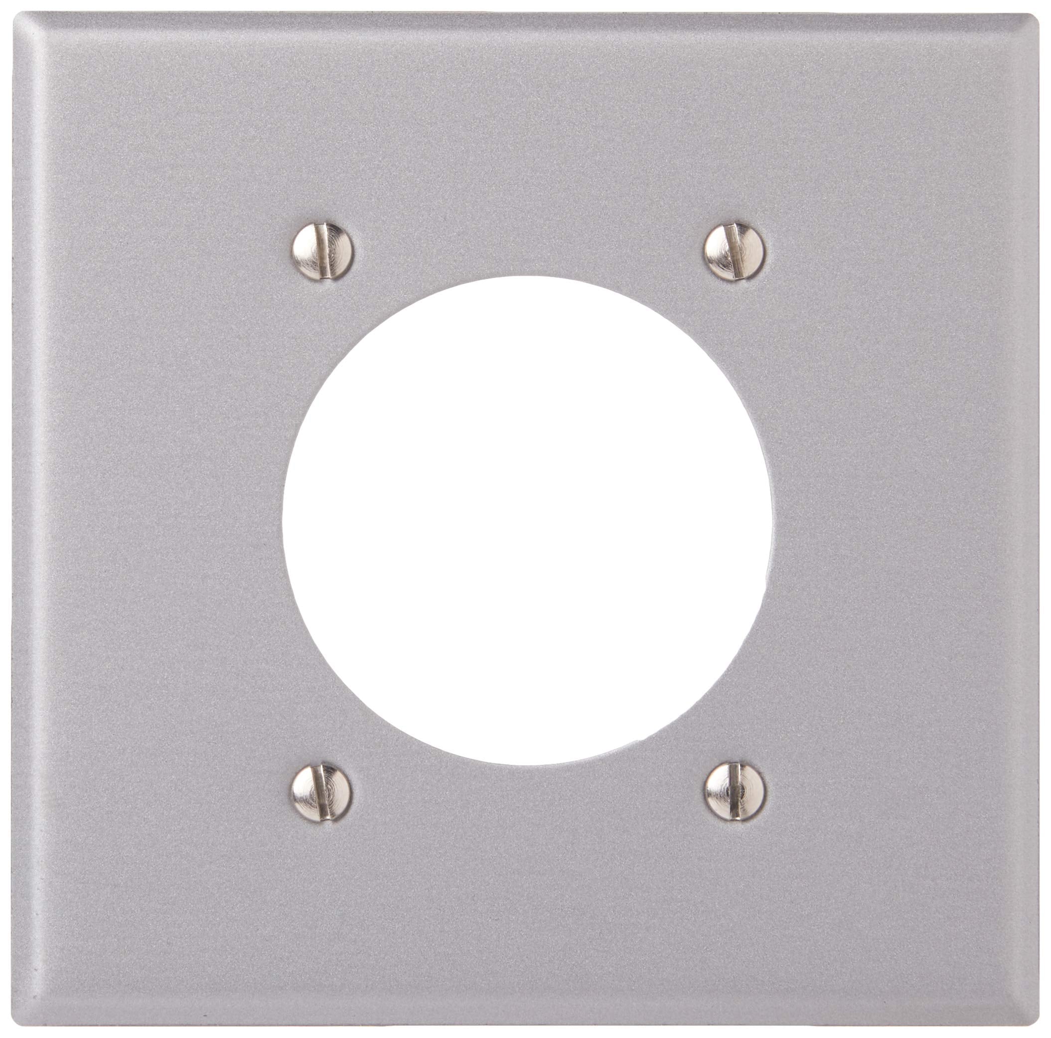 Leviton 2-Gang Flush Mount 2.15 Inch Dia. Device Receptacle, Standard, Aluminum, 4934