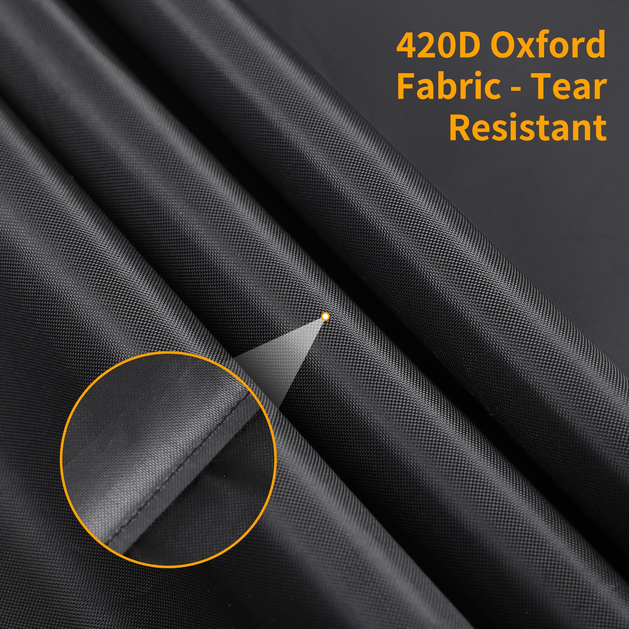 Premium Grill Cover 58 Inch - 420D Heavy Duty Oxford Fabric BBQ Cover with Double Stitching, Waterproof Windproof UV Resistant for Weber Grills，Black