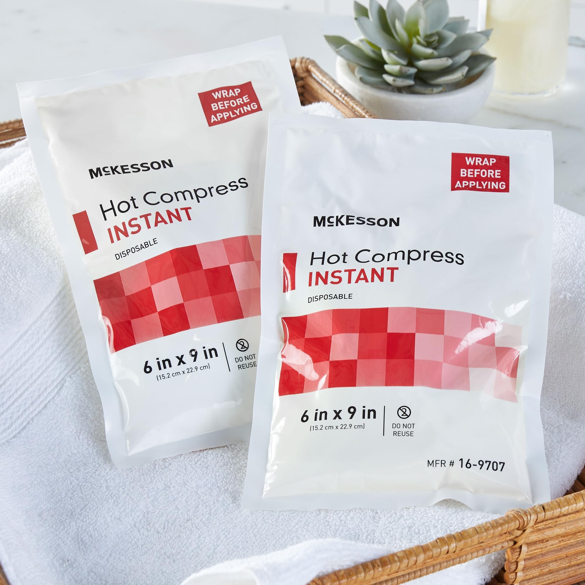 McKesson Hot Compress Instant Hot Pack [24 Pack] Disposable, Heat Packs for Pain Relief, 6 in x 9 in