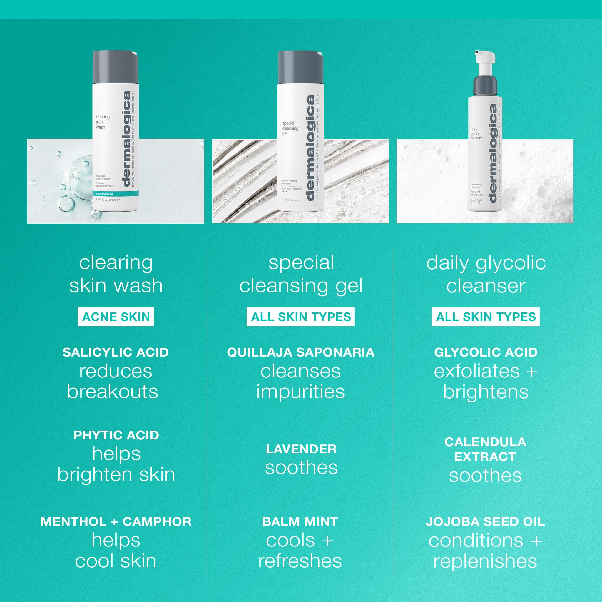 Dermalogica Clearing Skin Wash (8.4 Fl Oz) Anti-Aging Acne Face Wash - Natural Breakout Clearing Foam with Salicylic Acid and Tea Tree Oil