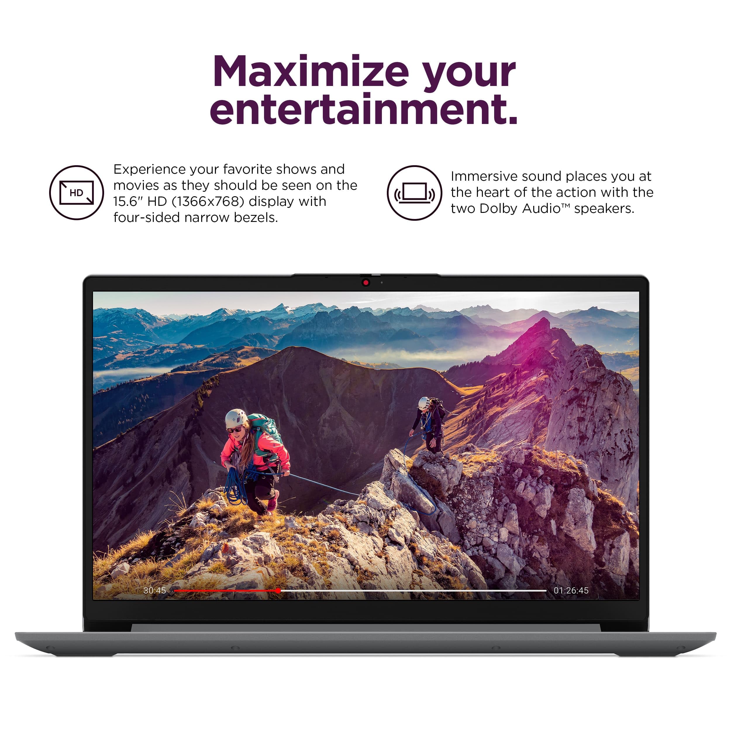 Lenovo IdeaPad 15.6" HD Laptop (12GB RAM,1TB PCIe SSD, 1-Year Microsoft Office 365, Intel Celeron N4500) for Students, Home, Business, Numeric Keypad, Webcam, HDMI, Wi-Fi 6, Win 11 Home in S Mode