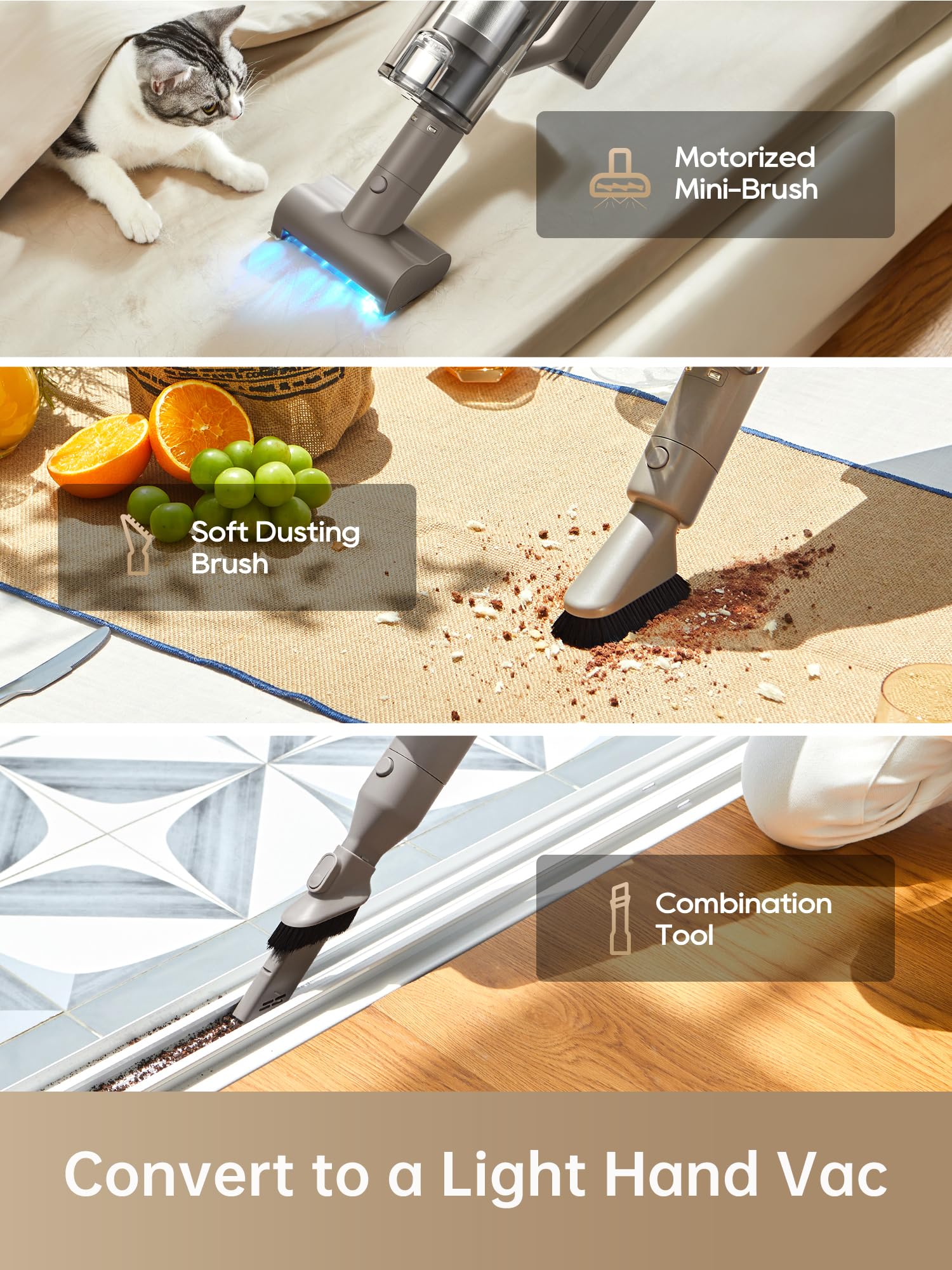 dreame Z10 Station Cordless Vacuum Cleaner with 2.5L Auto Dust Base, Smart Stick Vacuum Cleaner, Powerful Floor Cleaning for Carpet, Hardwood, Tile & Pet Hair, Lightweight