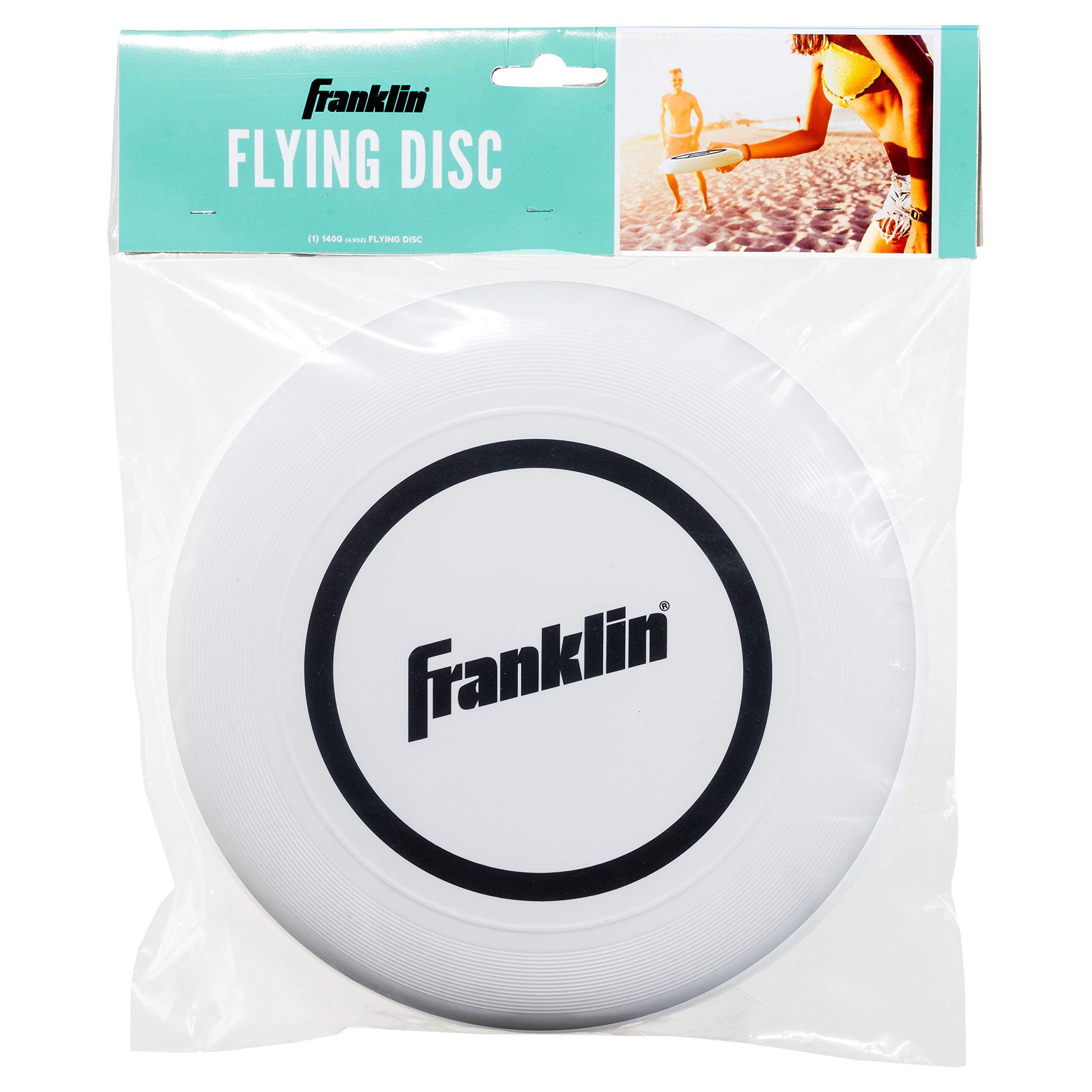 Franklin Sports Flying Disc - Sport Disc for Beach, Backyard, Lawn, Park, Camping and More - 140 Gram Disc - Perfect for Dogs - Great for All Ages, White