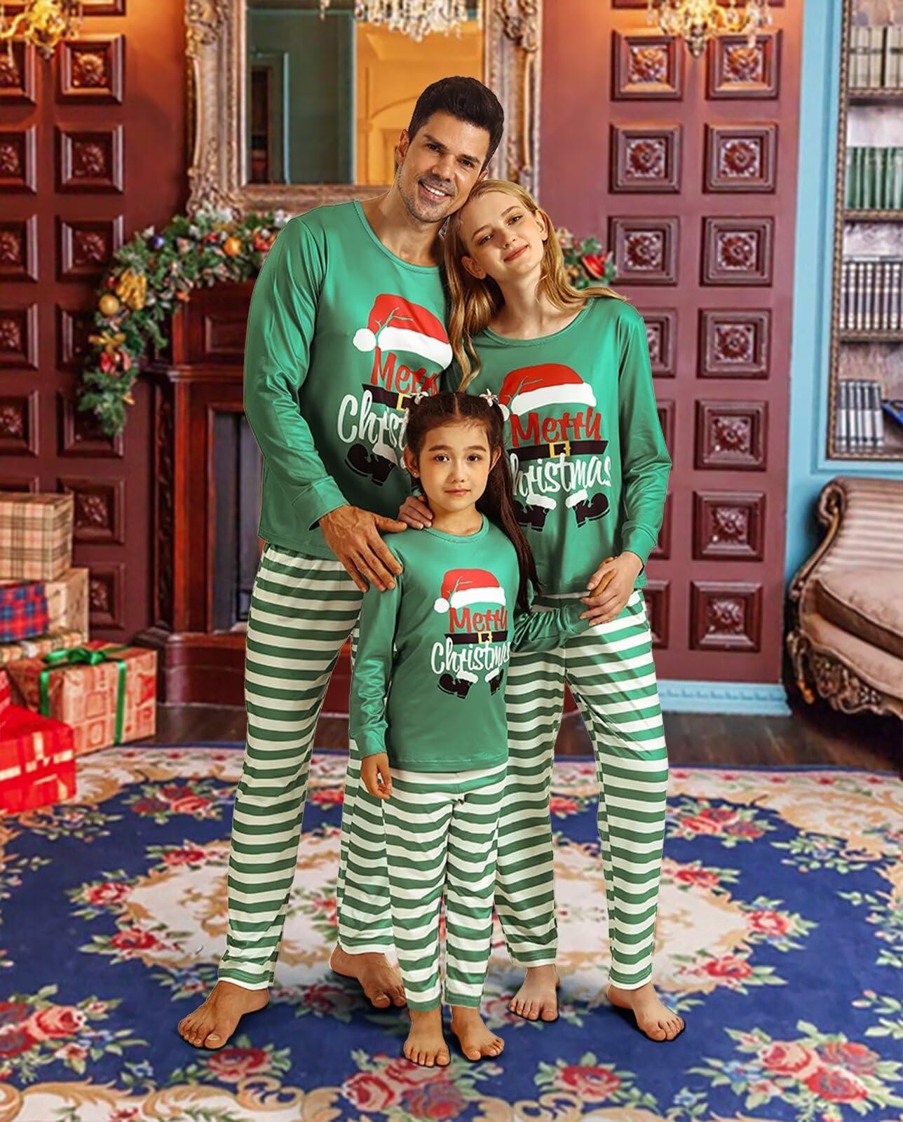 Christmas Pajamas Family or Couples Christmas Pajamas Matching Set Christmas Elf Pajamas Holiday Party Pajama Matching