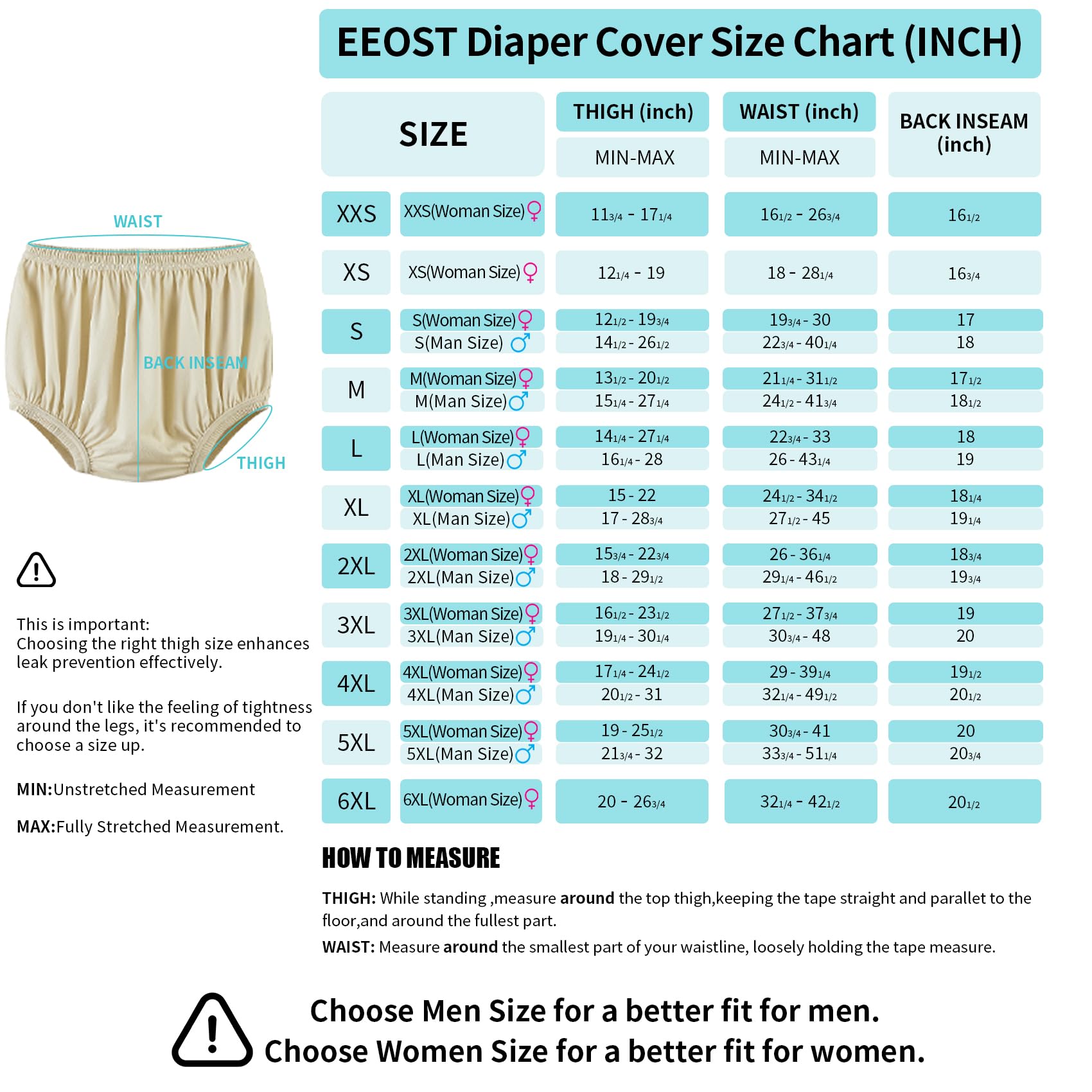 Adult Diaper Cover for Incontinence Noiseless Leak-Protection Underwear Plastic Pants Over Diapers Waterproof Rubber Pants (Beige, S)