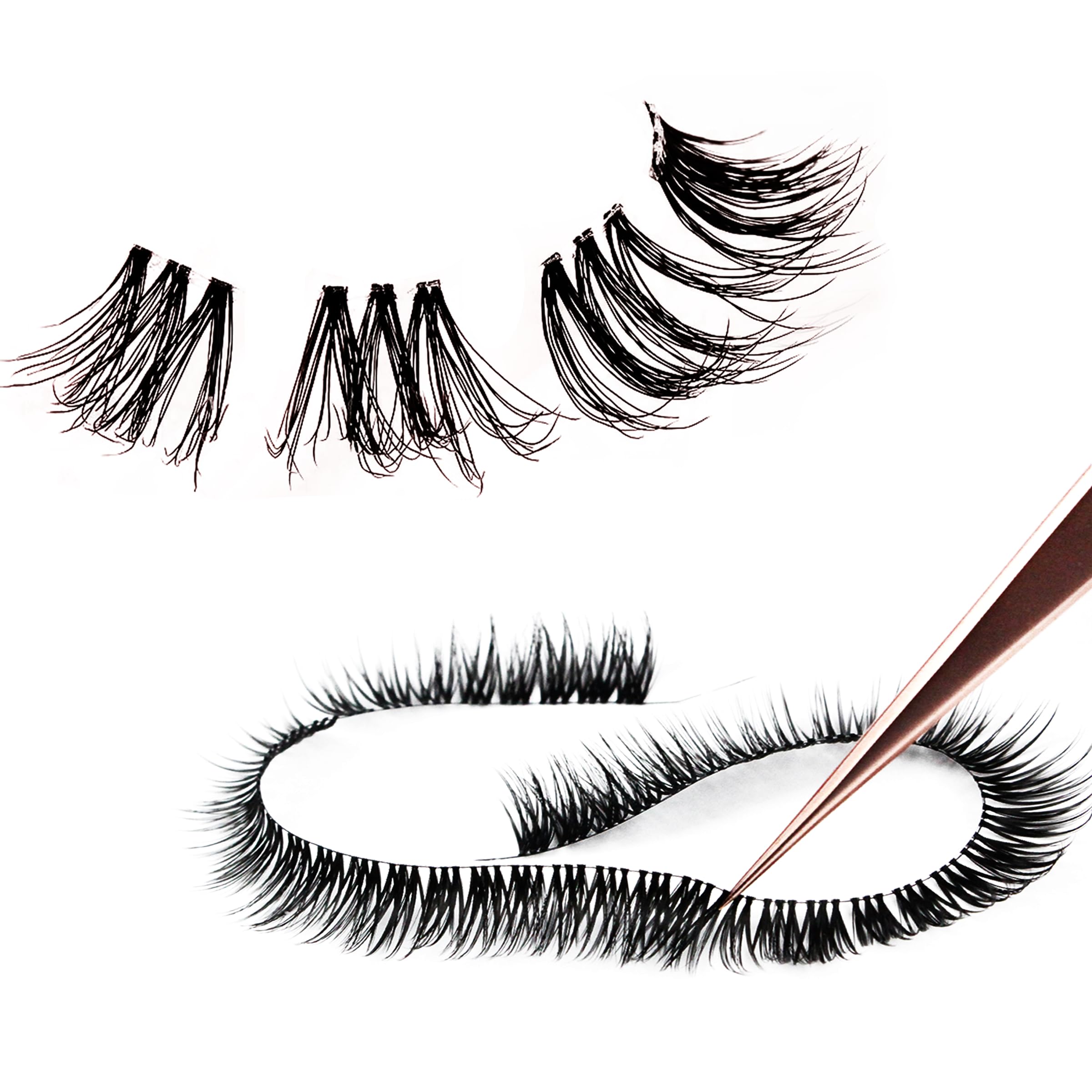 TRZLIFE Eyelash Clusters, 72 PCS DIY Individual Lash Extension Create Personal Eyelash Style Easily Super Natural and Comfortable Clear Band Non-Friable Reusable False Eyelash Mix 10/12/14mm