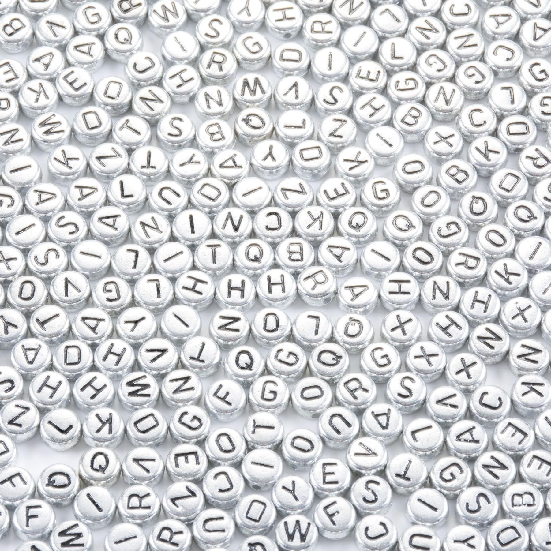Yiizzxin 200Pcs Round Ancient Silver Letter T Beads,4x7mm Flat Letter-T Bead for Bracelets,Alphabet Beads for Jewelry Making DIY Necklaces Crafts Supply(Silver-T)