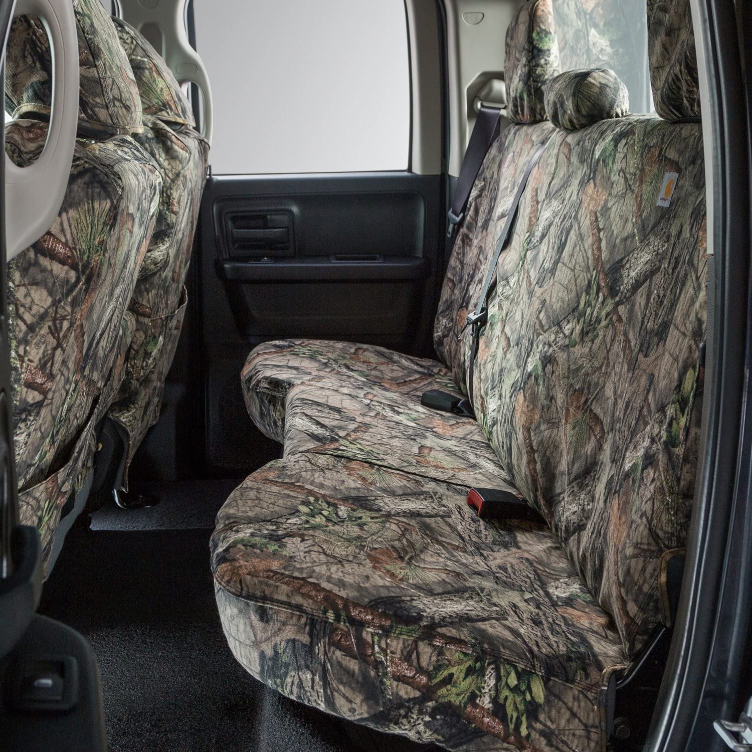 Covercraft Mossy Oak Camo Carhartt SeatSaver Custom Seat Covers | SSC7432CAMB | 2nd Row Bench Seat | Compatible with Select Dodge Ram Models, Break-Up Country