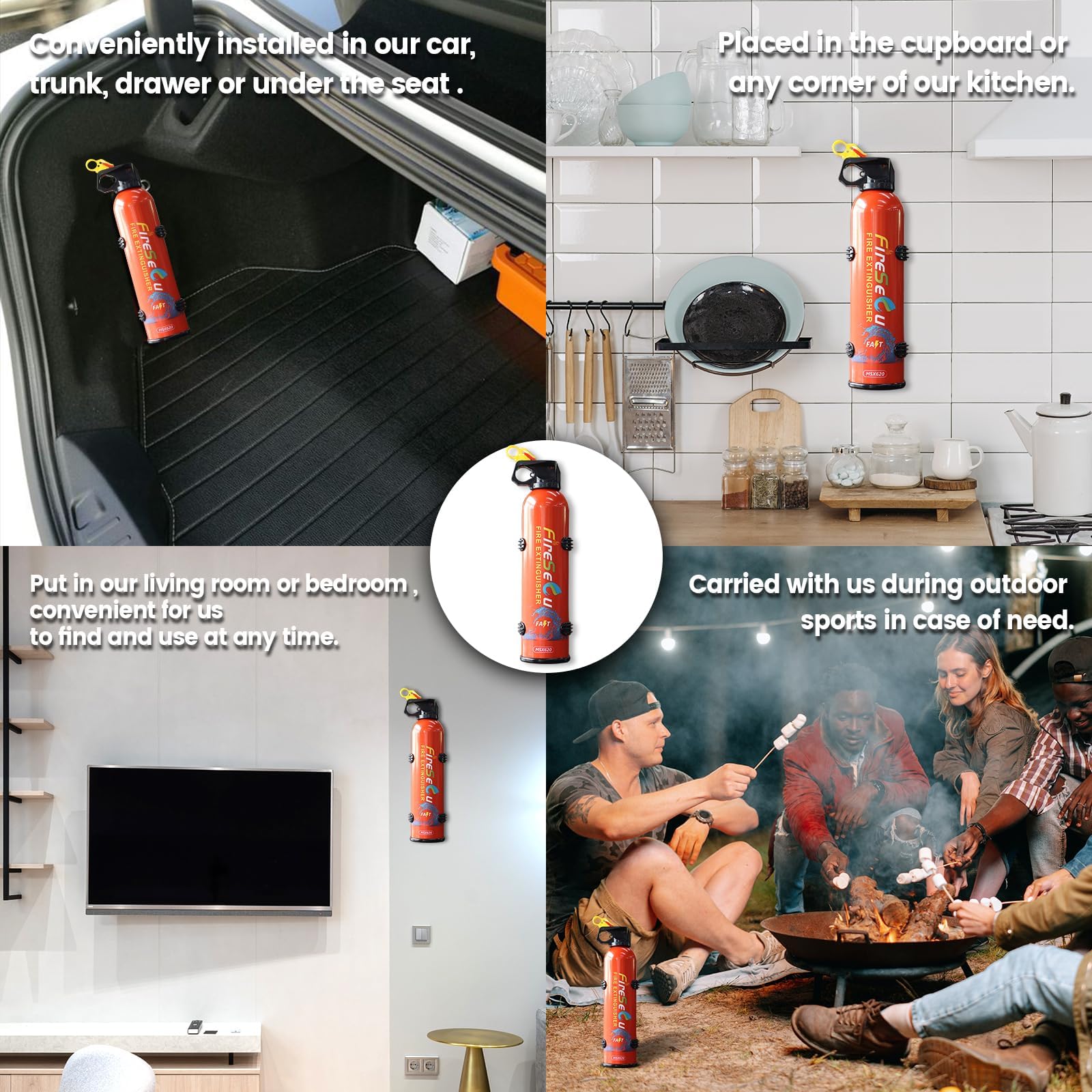 Fire Extinguisher Kitchen, Car, Fire Extinguisher for Home with Mounting Bracket Fire Extinguishers for House Non-Toxic Water-Based Fire Extinguishers Portable A B C K Fire Extinguisher (2 Count)