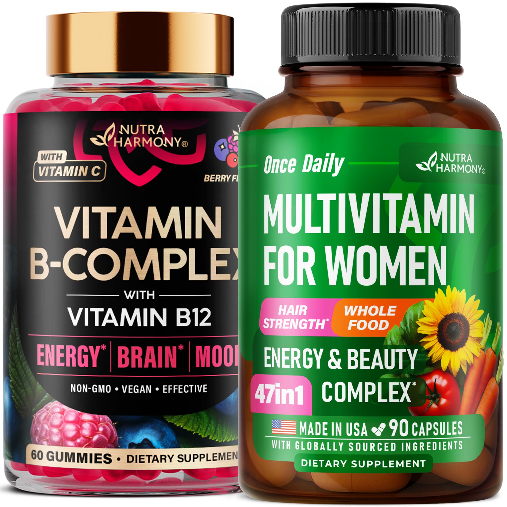 NUTRAHARMONY Vitamin B-Complex Gummies & Multivitamins for Women