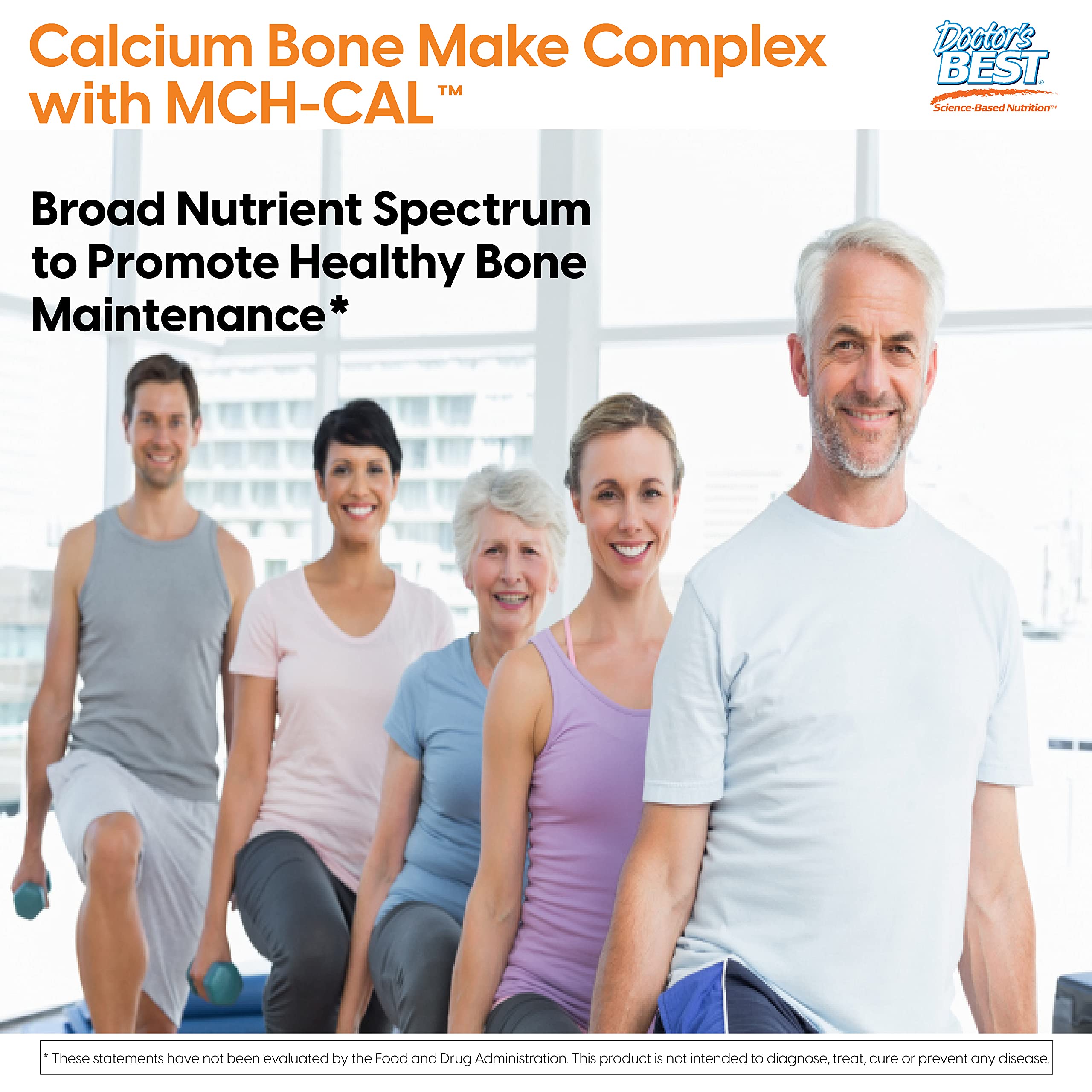Doctor's Best Calcium Bone Maker Complex with MCHCal, Supports Bone Health, Muscular, Skeletal & Vascular Health, 180 Caps