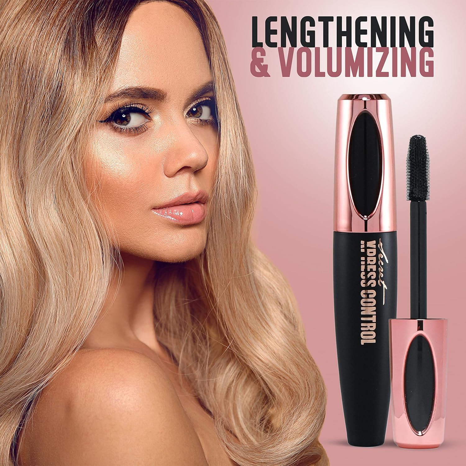 Two Pack: Secret Xpress Control 4D Silk Fiber Lash Mascara, Lengthening and Thick, Long Lasting, Waterproof & Smudge-Proof, All Day Exquisitely Full, Long, Thick, Smudge-Proof Eyelashes