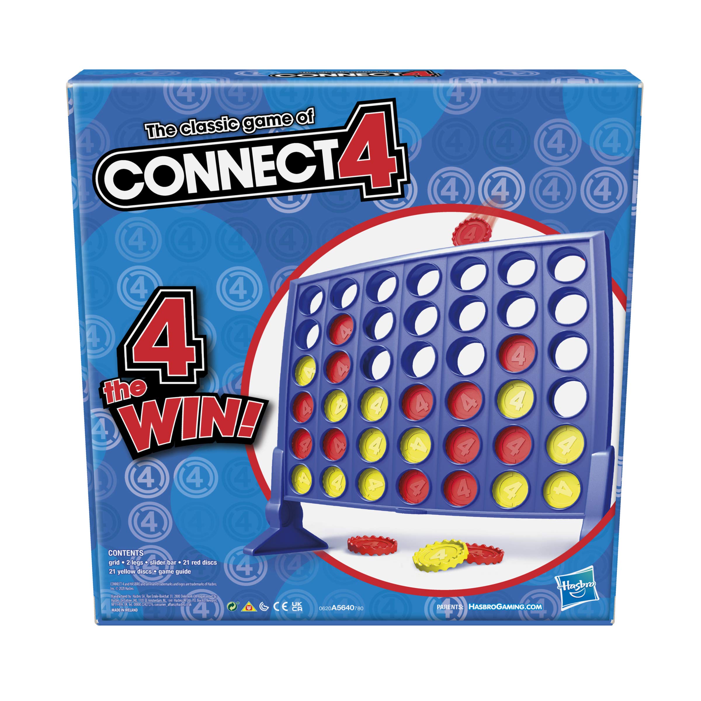 Hasbro Gaming Connect 4 Classic Grid,4 in a Row Game,Strategy Board Games for Kids,2 Player .for Family and Kids,Ages 6 and Up