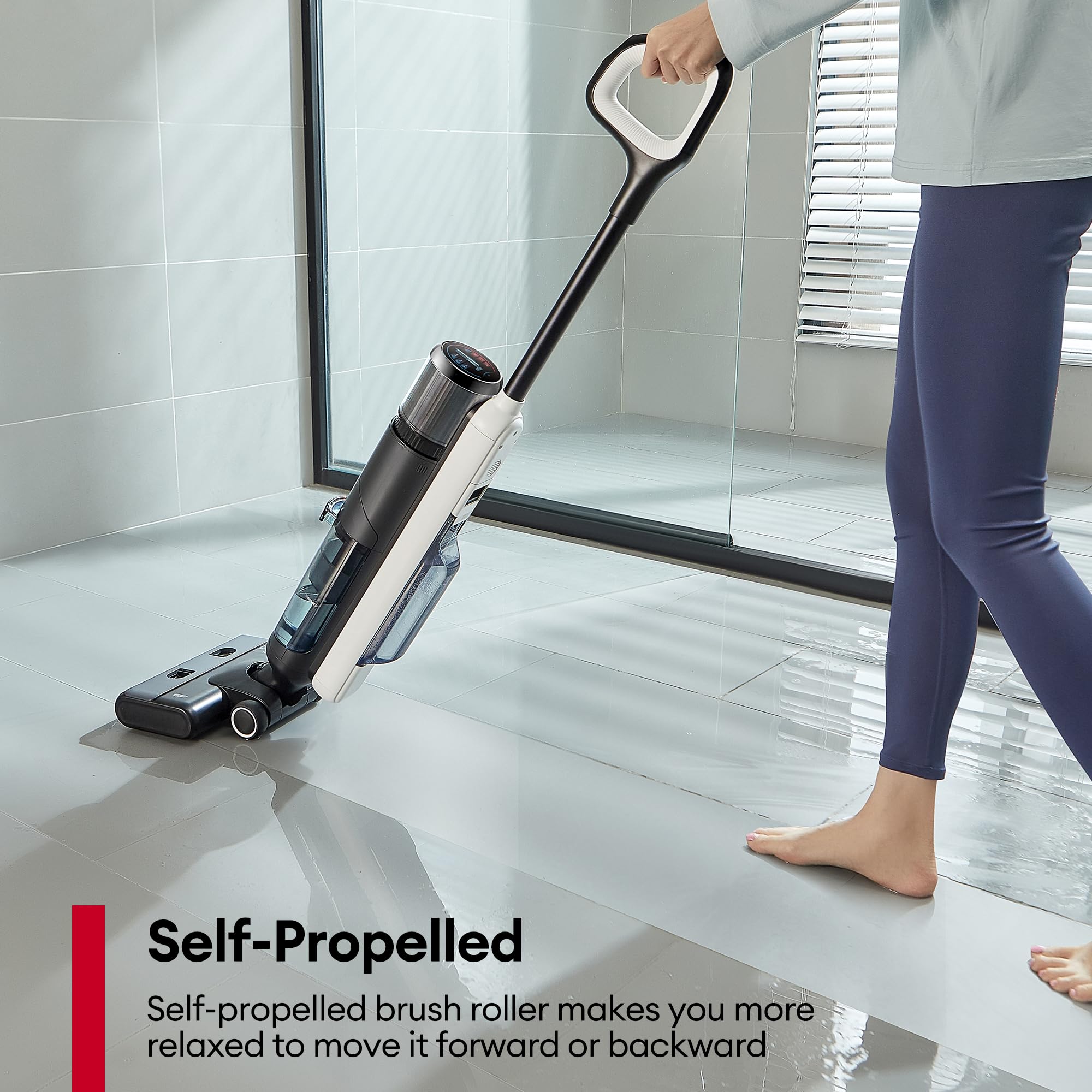 Ultenic Cordless Vacuum Mop All in One Combo, Wet Dry Vacuum Cleaner with Self-Cleaning, Long Runtime, Smart Mess Detection, LCD Display, Great for Hard Floors and Sticky Messes, AC1 Elite