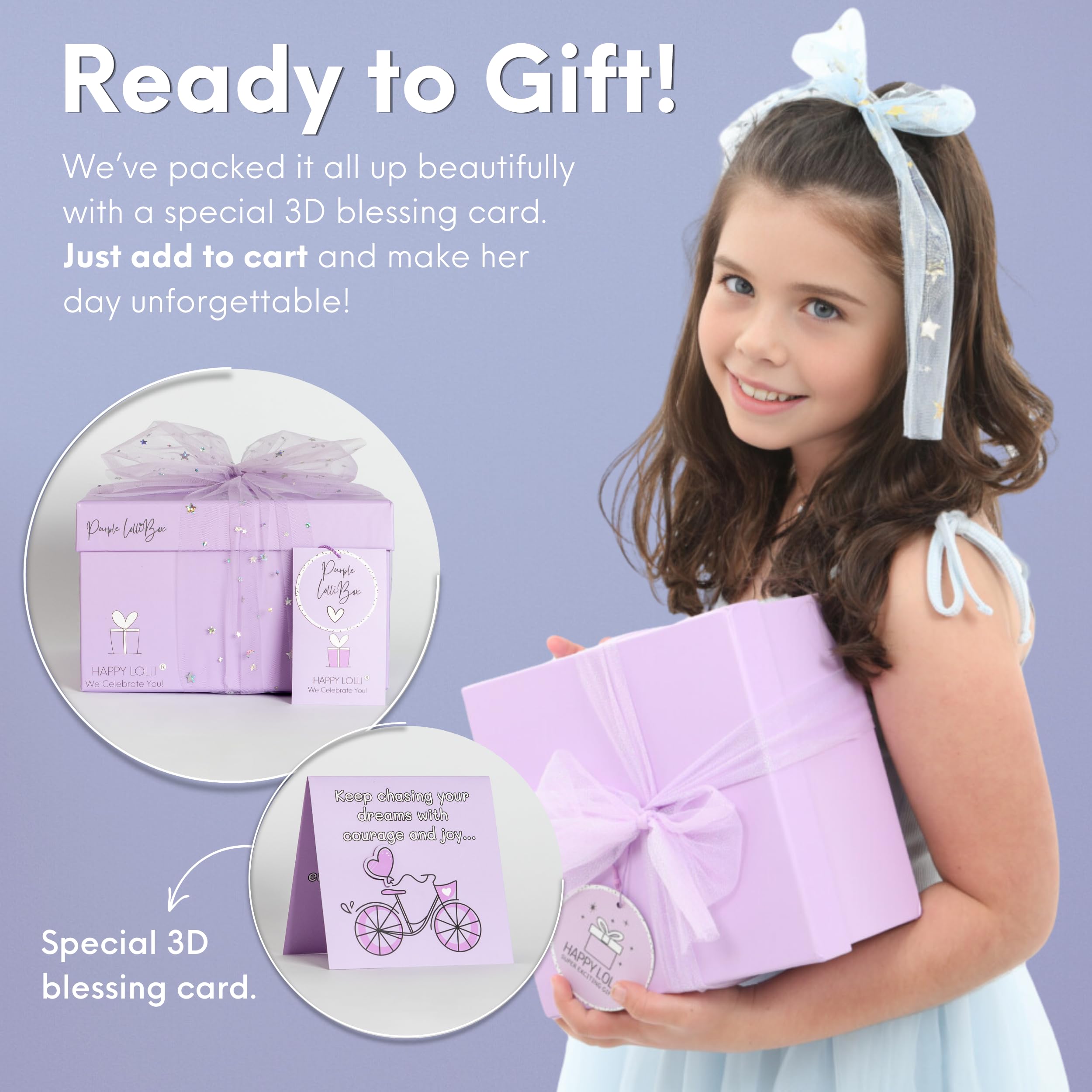 HAPPY LOLLI Gift for Tween & Teen Girls–8 Fun Gifts with Tasks and Empowering Cards-Great for Birthdays & Christmas