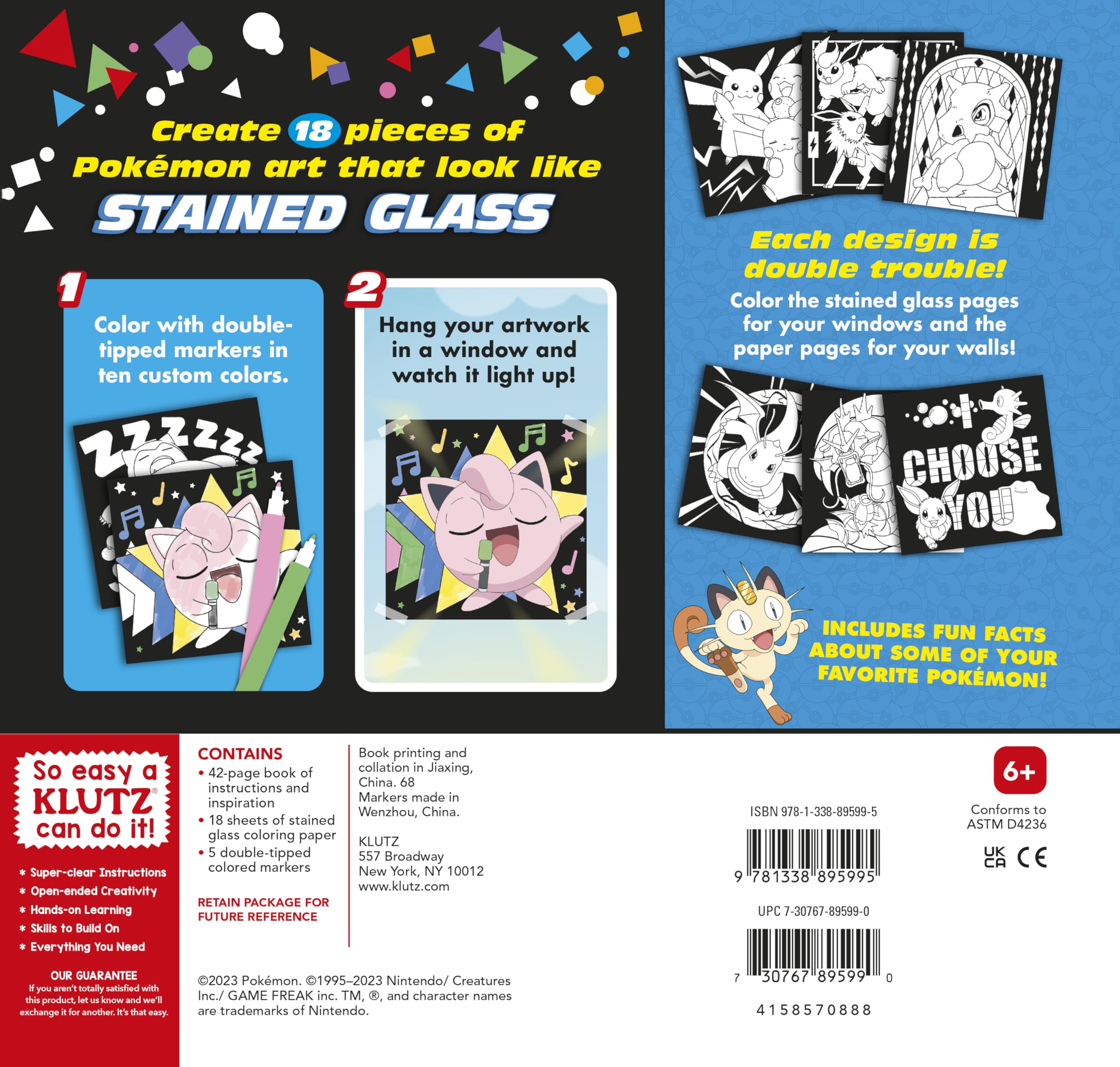 KLUTZ Pokémon Stained Glass Art Craft Kit