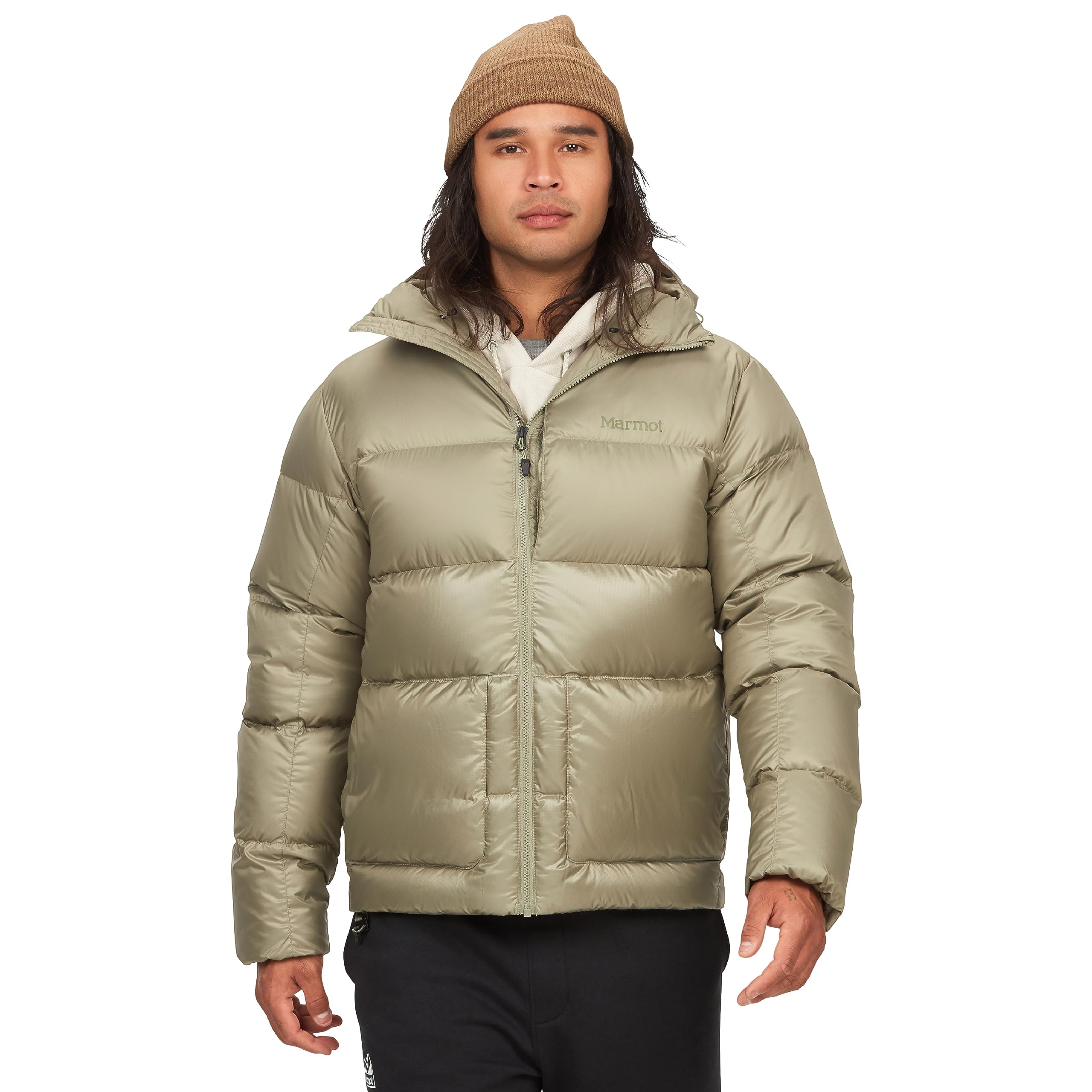 MARMOT Men’s Guides Hoody Jacket | Down-Insulated, Water-Resistant, Lightweight, Vetiver, Medium