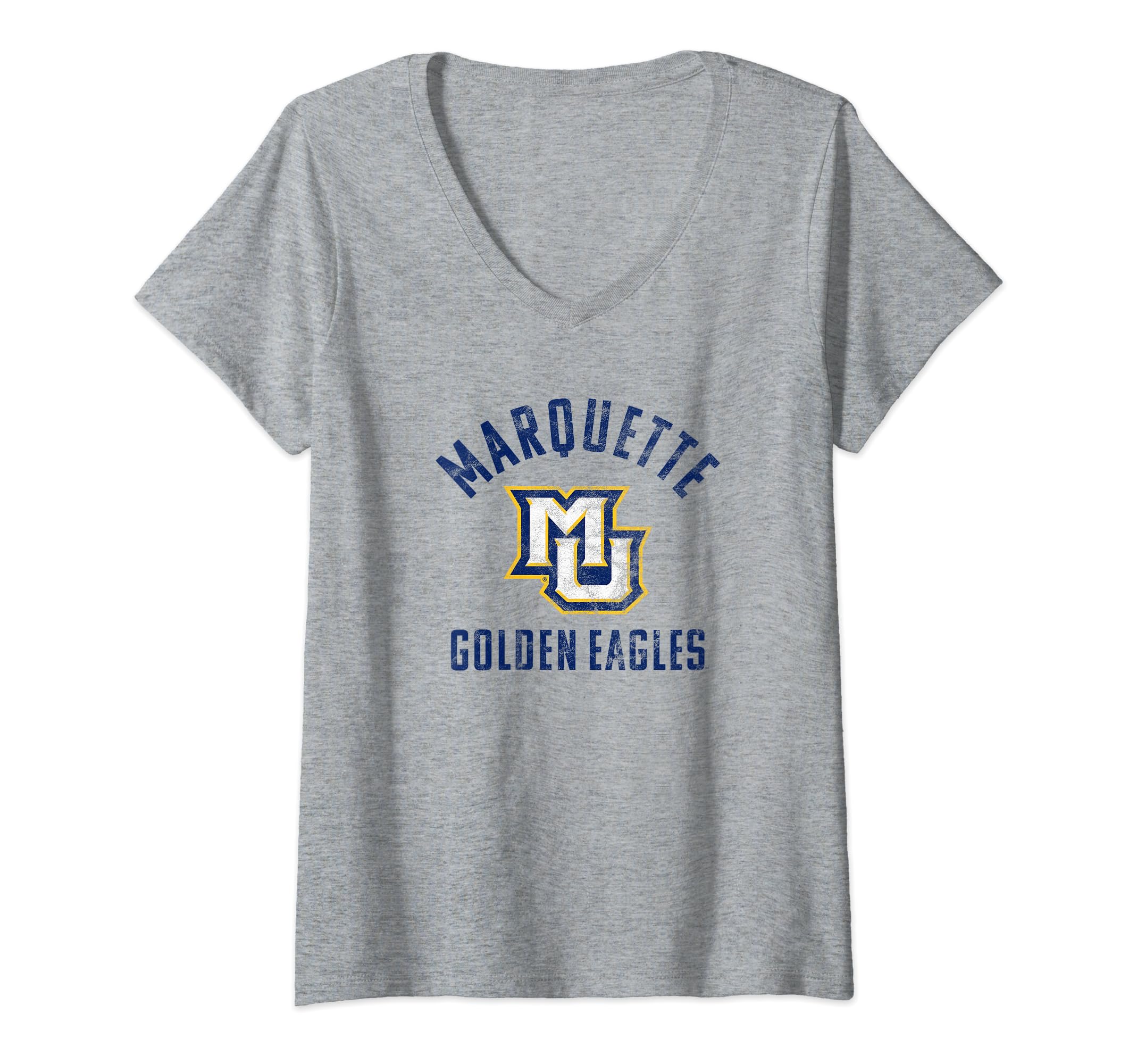 Womens Marquette University Golden Eagles Large V-Neck T-Shirt