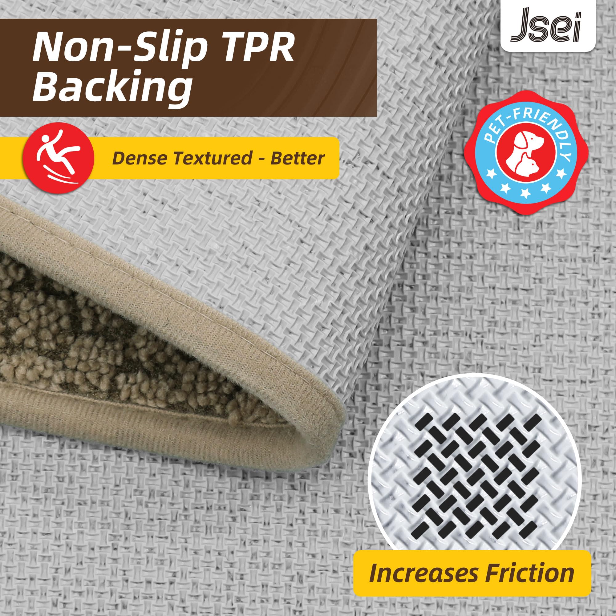 JSEI Dirt Trapper Door Mat 32"x48", Non-Slip Entryway Rugs Doormat Indoor, Washable Absorbent and Stain Resist Welcome Floor Mat for Front Door, Dog Door Mat, Muddy Wet Shoes & Paws, Beige