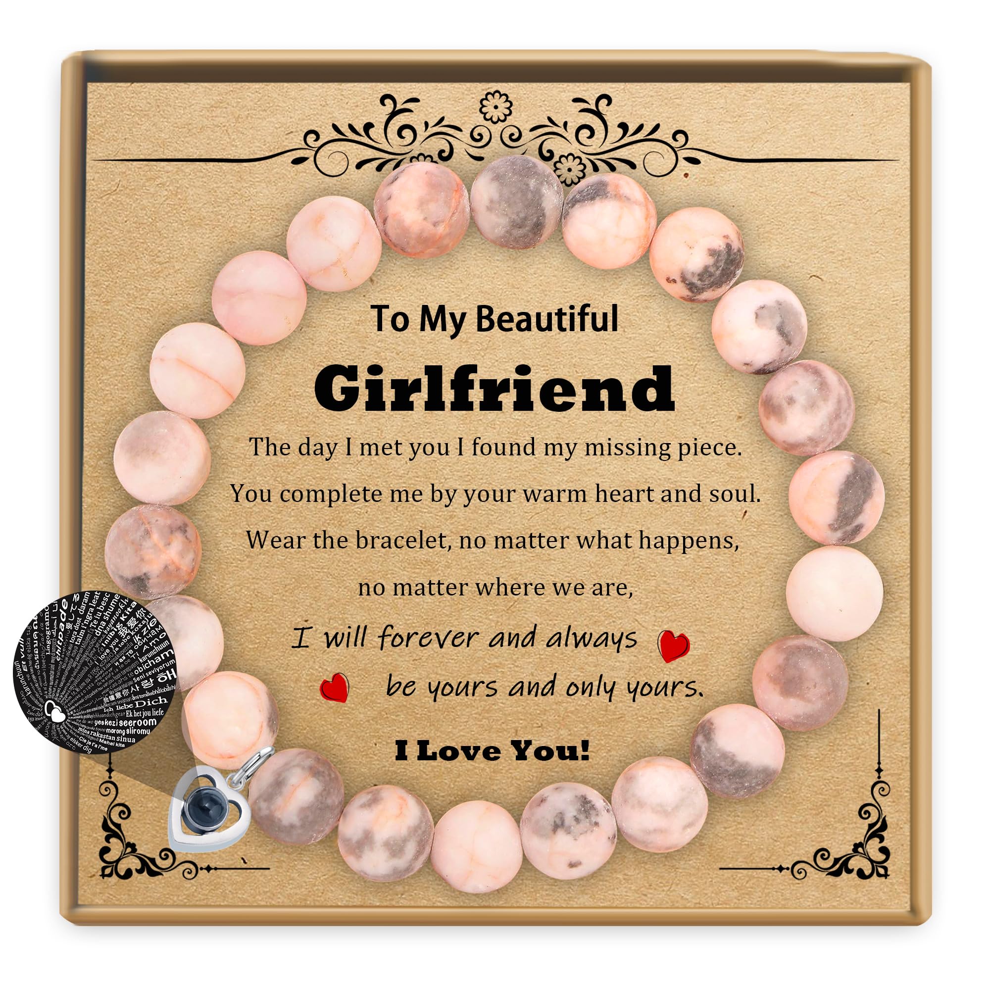 SERENEY Valentines Day Gifts for Girlfriend, Girlfriend Bracelets as I Love You Gifts for Women, Gf Bracelets as Girlfriend Birthday Gifts for Her, Romantic Gifts for Anniversary Engagement Day