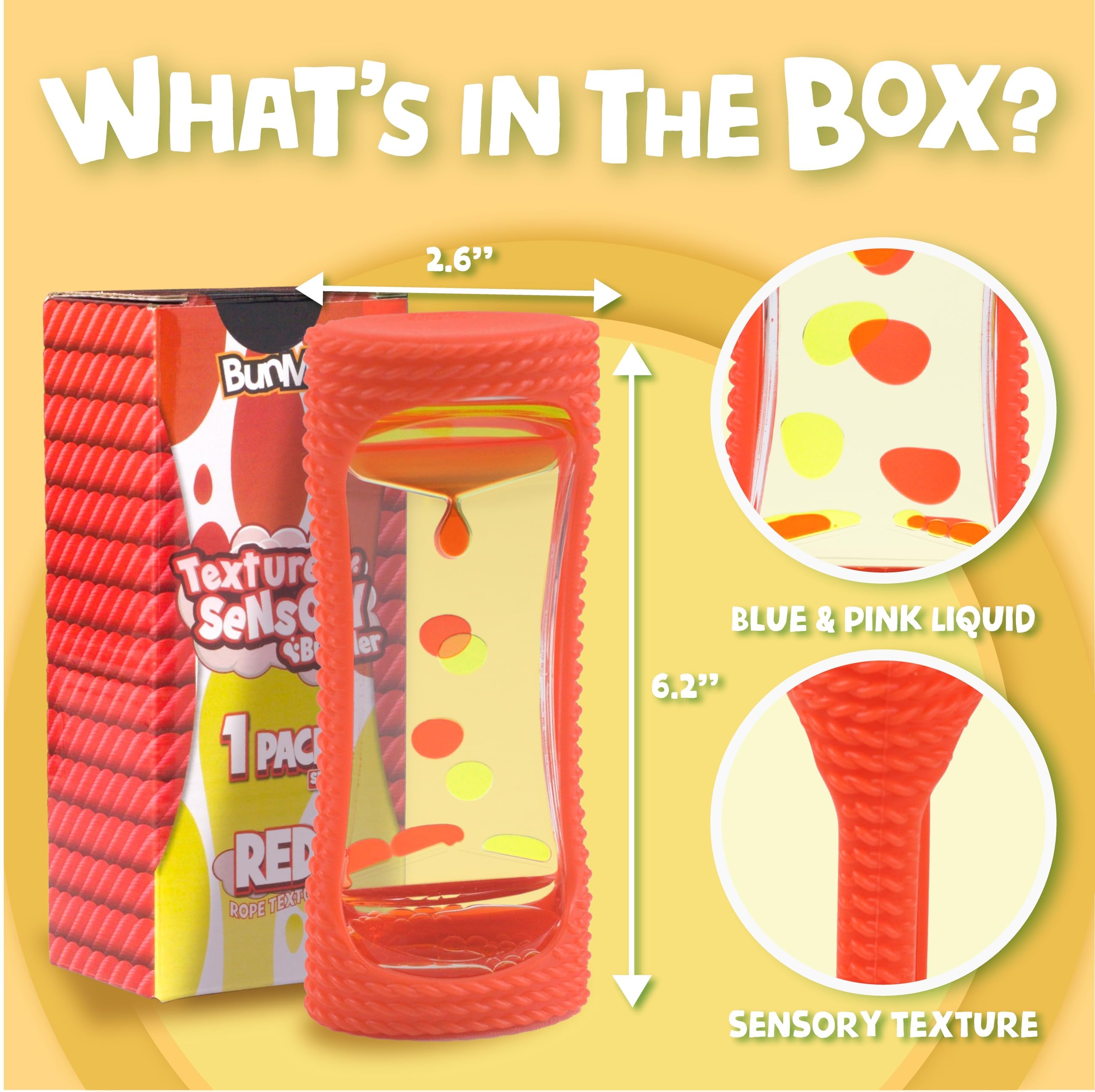 BUNMO Liquid Motion Bundles with Sensory Texture - Liquid Timer - Bubble Timer - Liquid Motion Sensory Toys for Sensory Exploration - Kid Sensory Bottles Tubes - Small