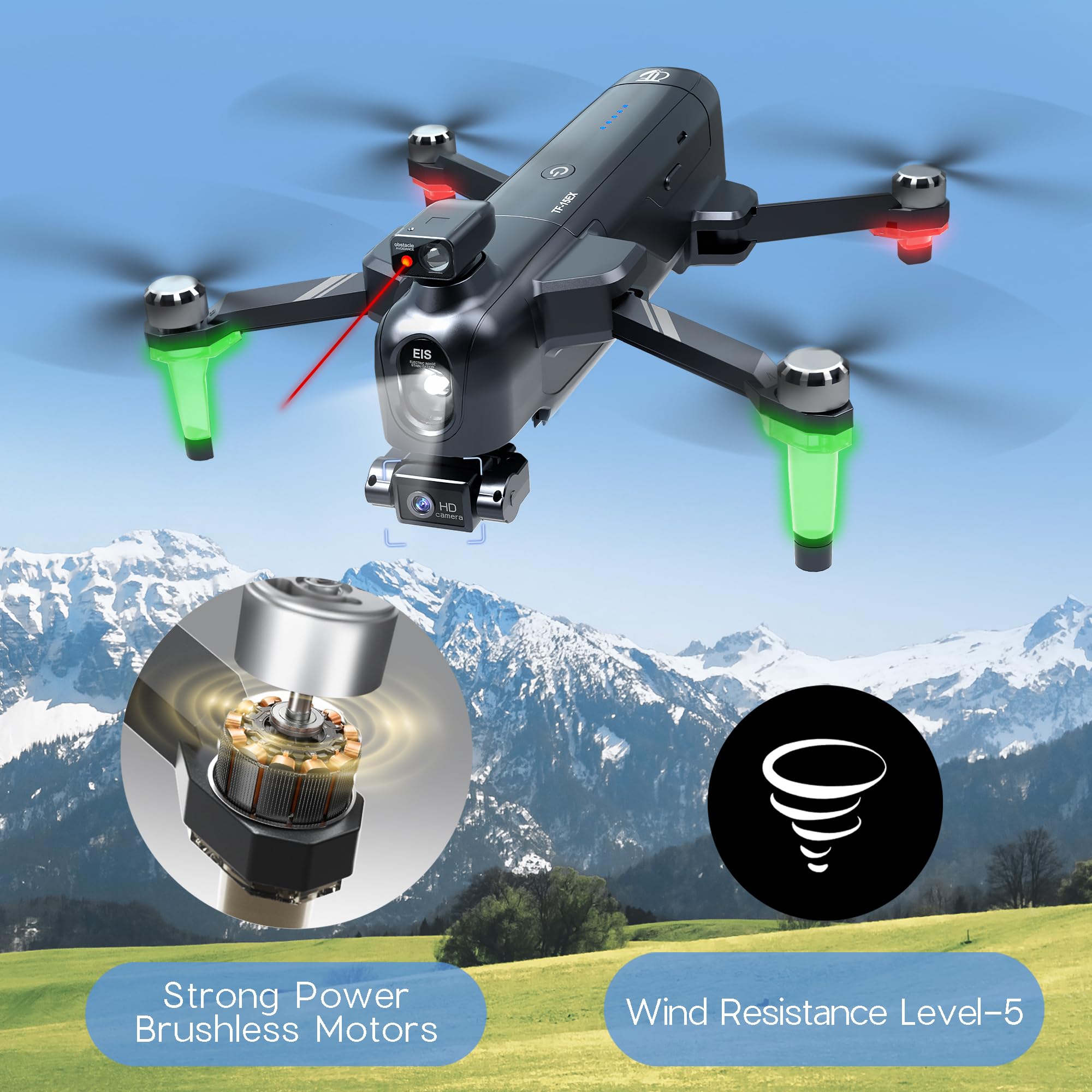 TF15-EX 3-Axis Gimbal Obstacle Avoidance Drone with Camera 4K, 75 Mins Flight Time, 11000FT Range Transmission, Integrated Remote ID