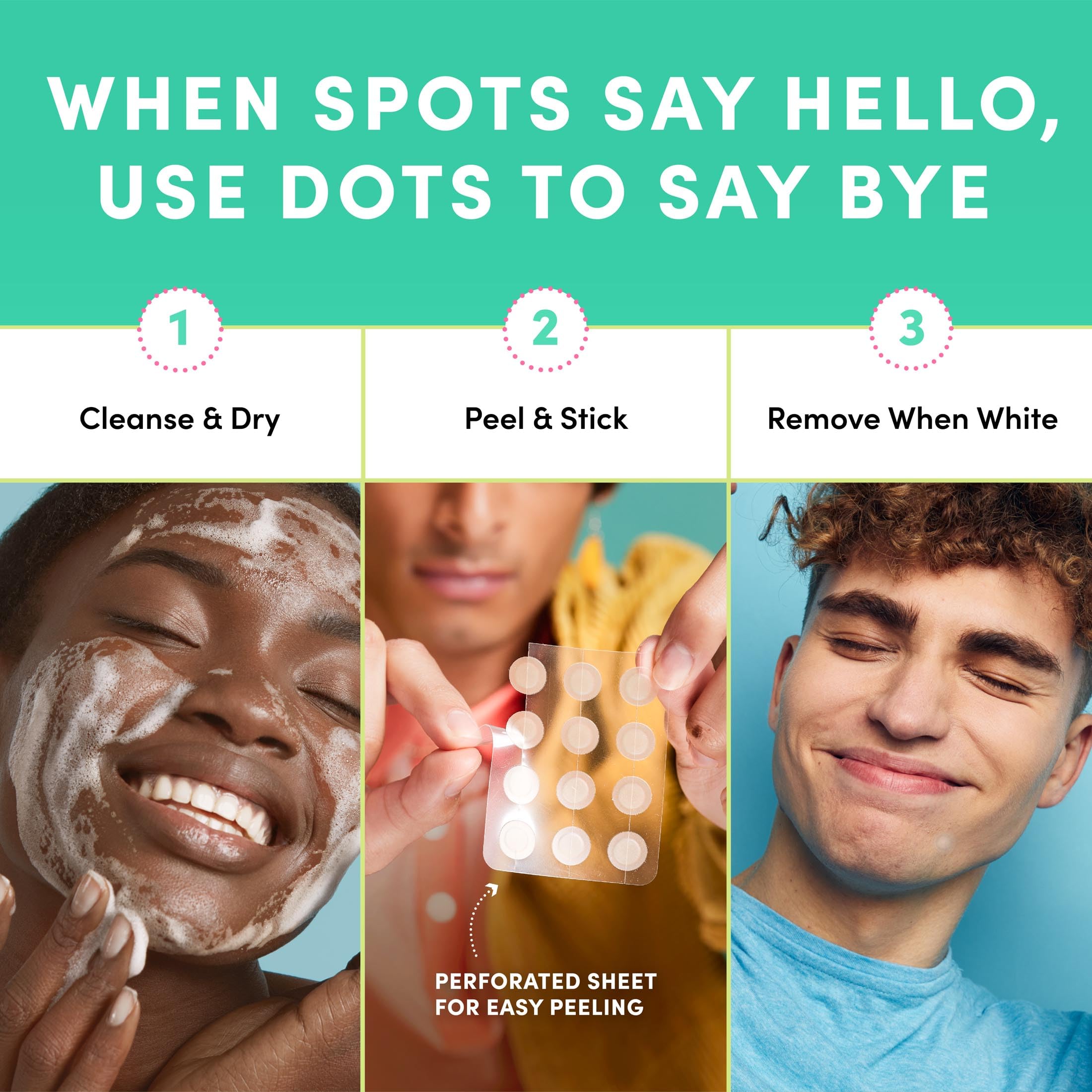 Dots for Spots Pimple Patches - Translucent Hydrocolloid Patch Spot Treatment Stickers for Face and Body - Fast-Acting, Vegan & Cruelty Free Korean Skin Care Pack of 60