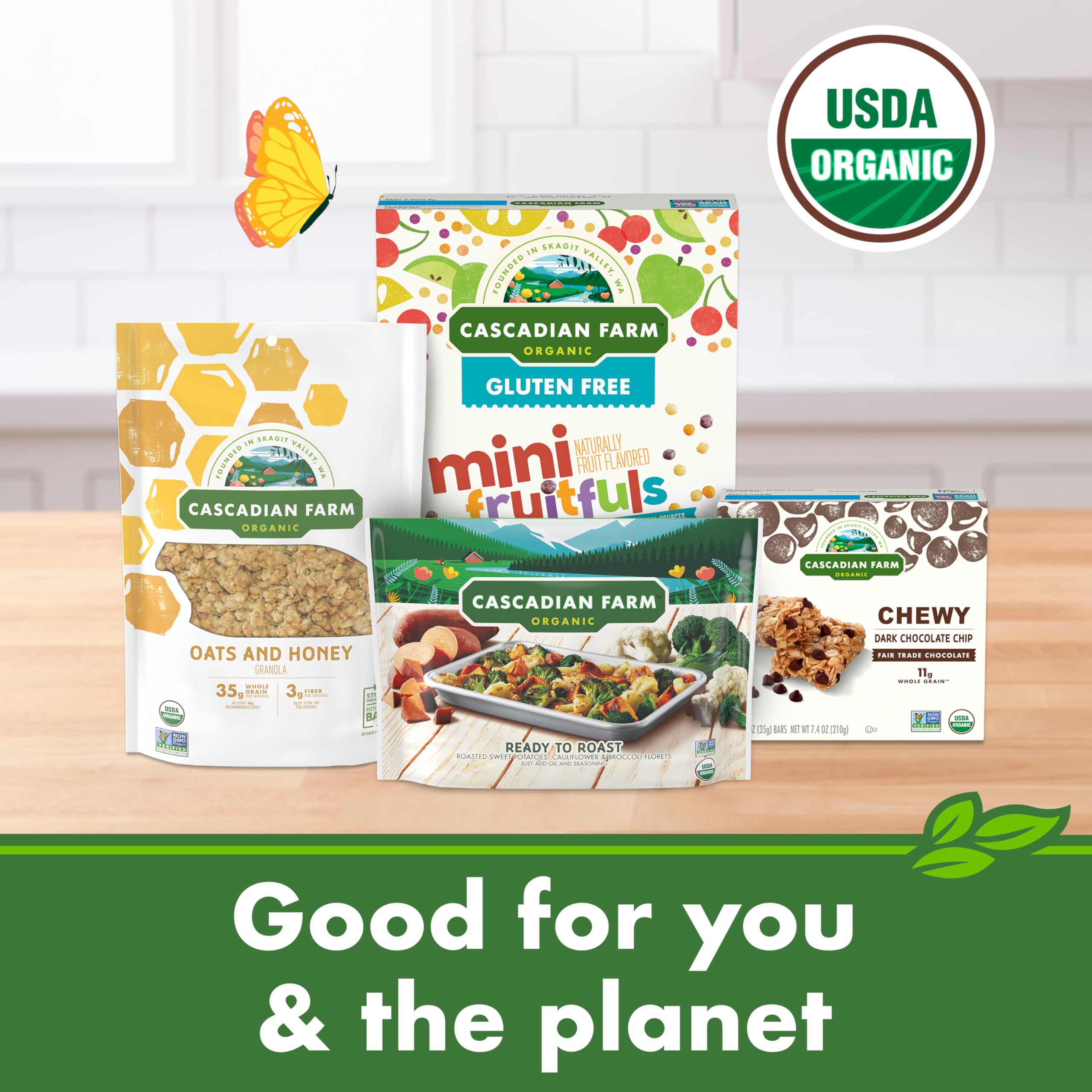 Cascadian Farm Organic Granola, Fruit and Nut Cereal, Resealable Pouch, 11 oz.