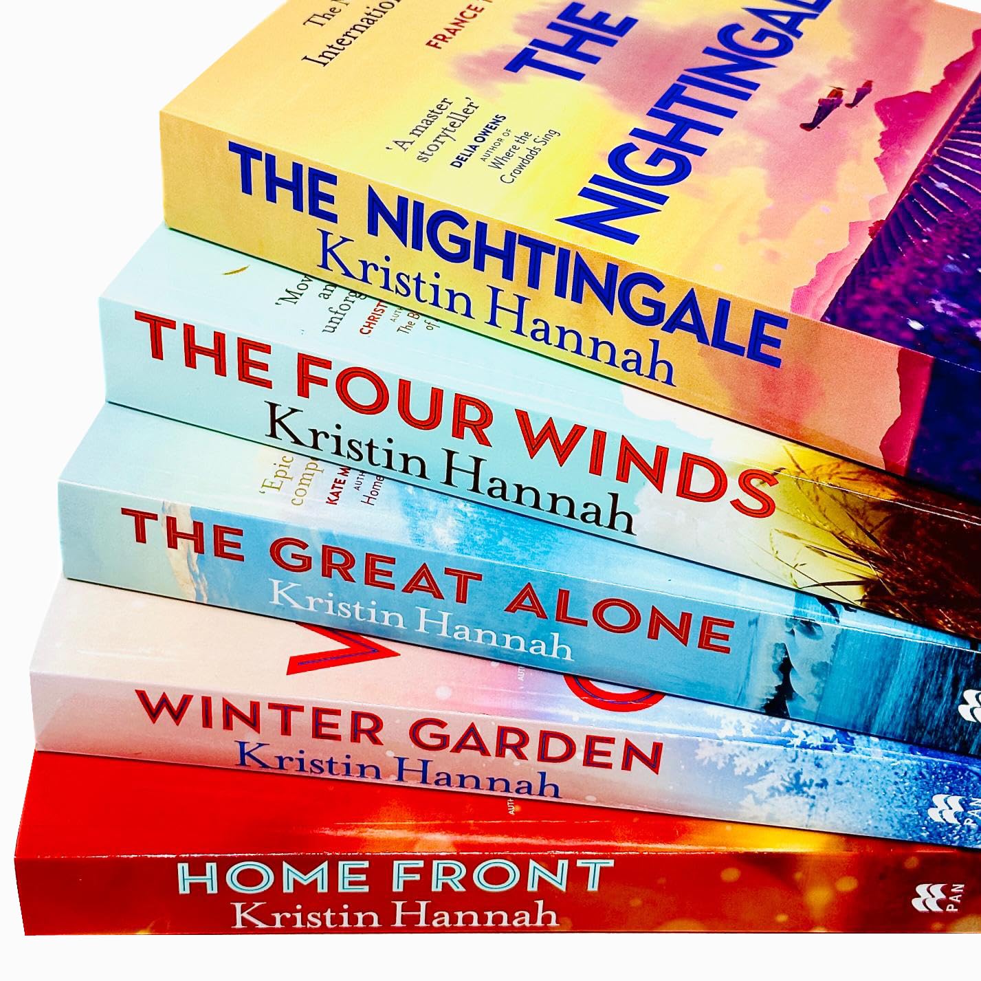 Kristin Hannah Collection 5 Books Set (The Nightingale, The Four Winds, The Great Alone, Winter Garden, Home Front)