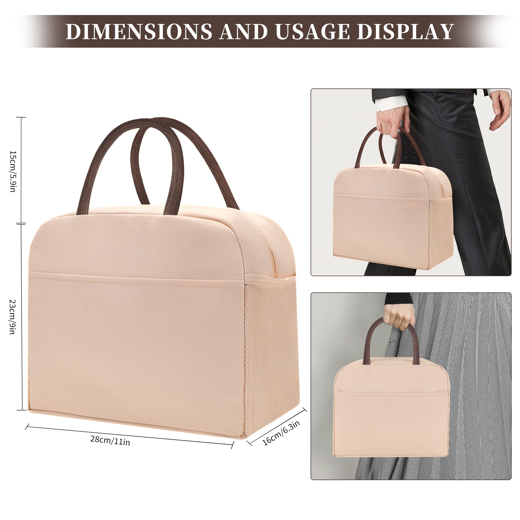 douyadady Lunch Bag Women/Men Lunch Box Women/Men (beige)