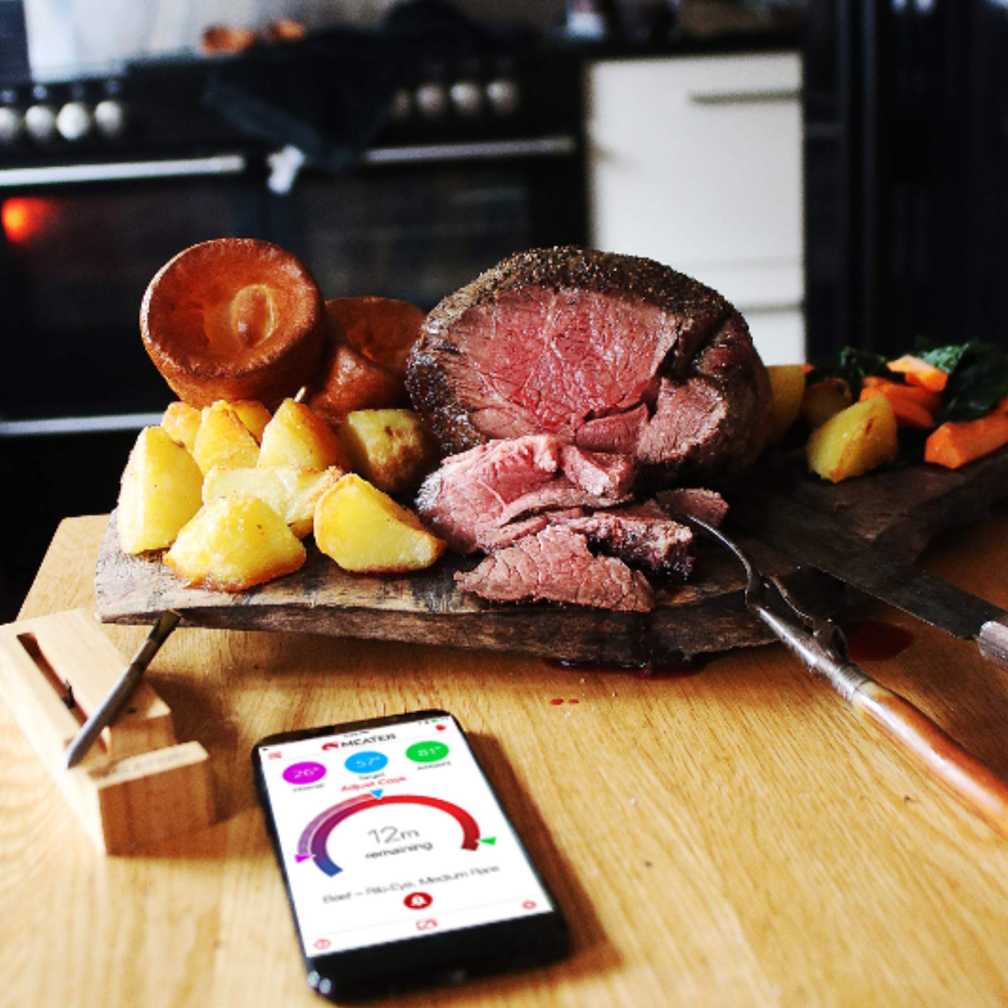 MEATER | The Original True Wireless Smart Meat Thermometer for the Oven Grill Kitchen BBQ Smoker Rotisserie with Bluetooth and WiFi Digital Connectivity