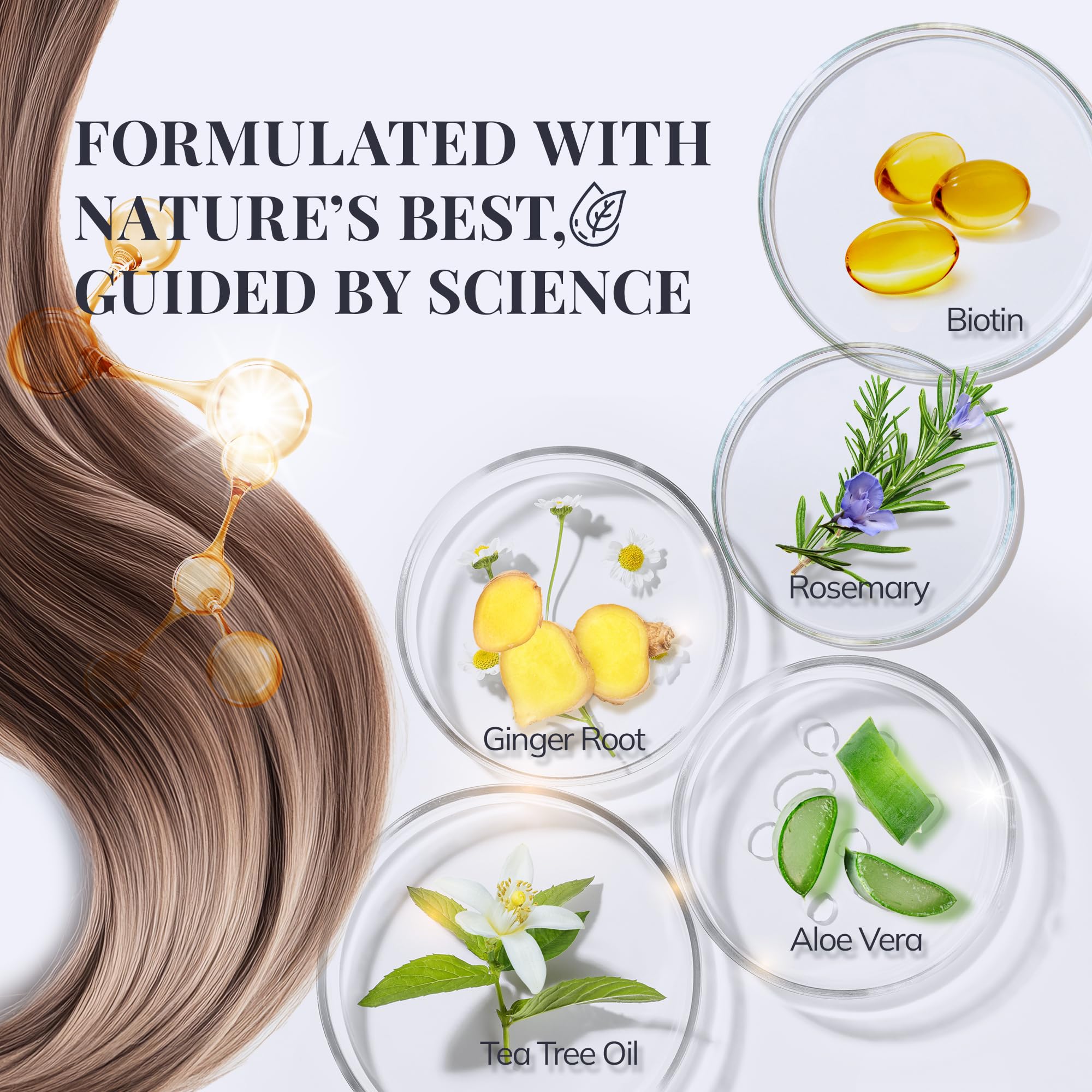 RootStim Biotin & Rosemary Hair Growth Shampoo and 5% Minoxidil Serum 2 packs Hair Loss Treatment