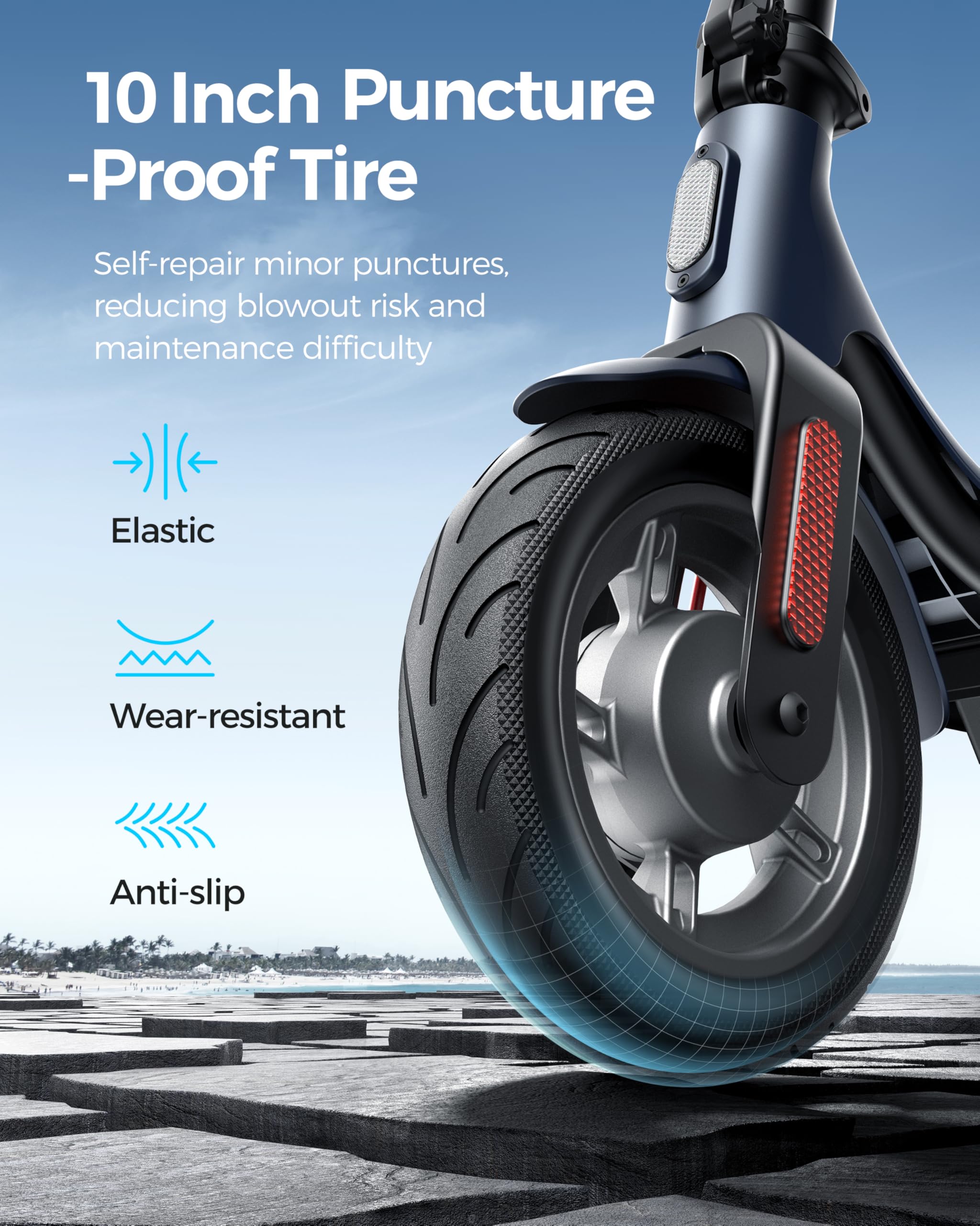 MEGAWHEELS Electric Scooter,Electric Scooter Adults,10in Pneumatic Tires,350W Motor,19 Miles Range,E Scooter with Smart APP Control for Commuting, Outdoor, Short Travel UL2272